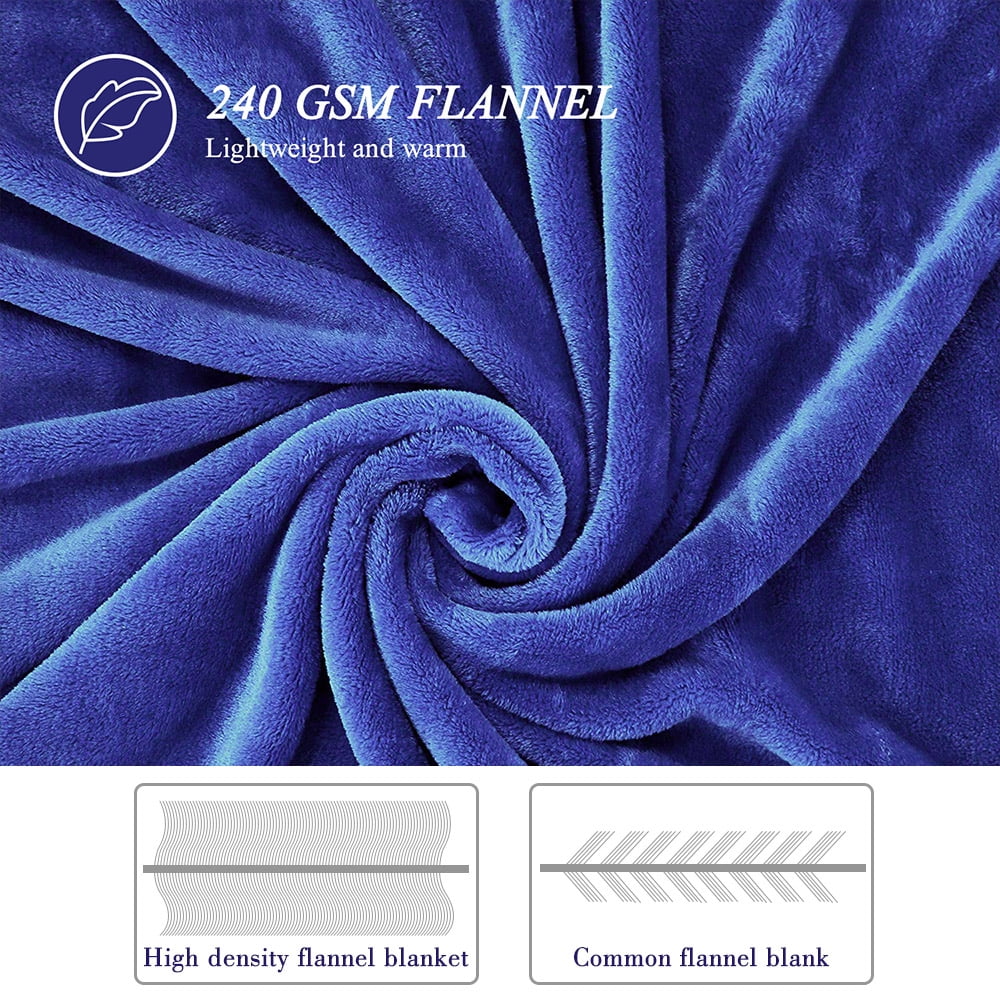 Reversible Sherpa Large Navy Fleece Throw Blankets, Throw Size Soft Fuzzy Blanket for Women Men and s, All Season Lightweight Microfibe... - Lightweight Plush Warm Blanket for All Seasons Detail