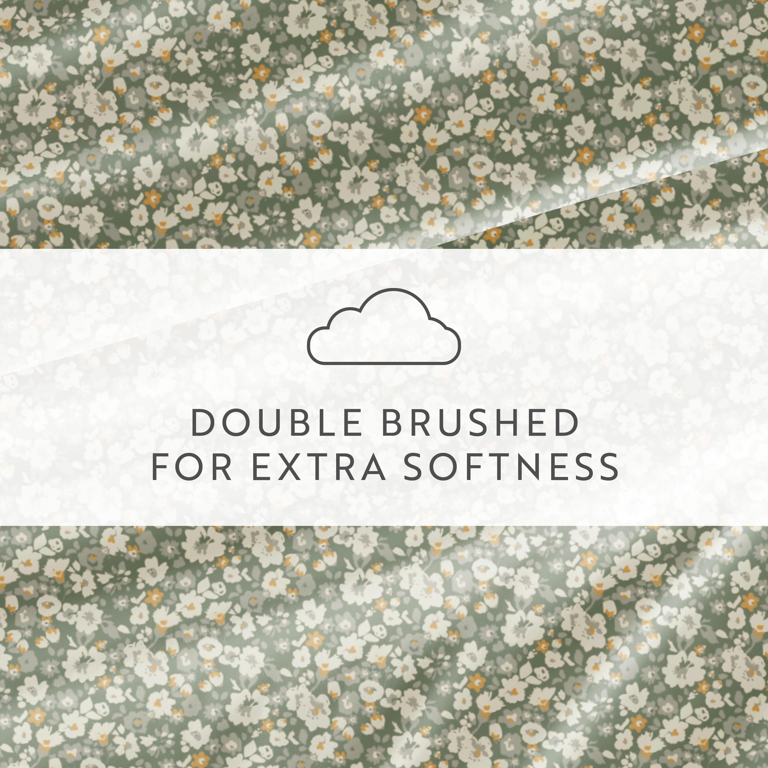 Ultra-Soft 4 Piece Pattern Microfiber Bed Sheets Set, Floral Dream Eucalyptus, Twin - Luxury Bed Sheet Set with Deep Pockets Detail