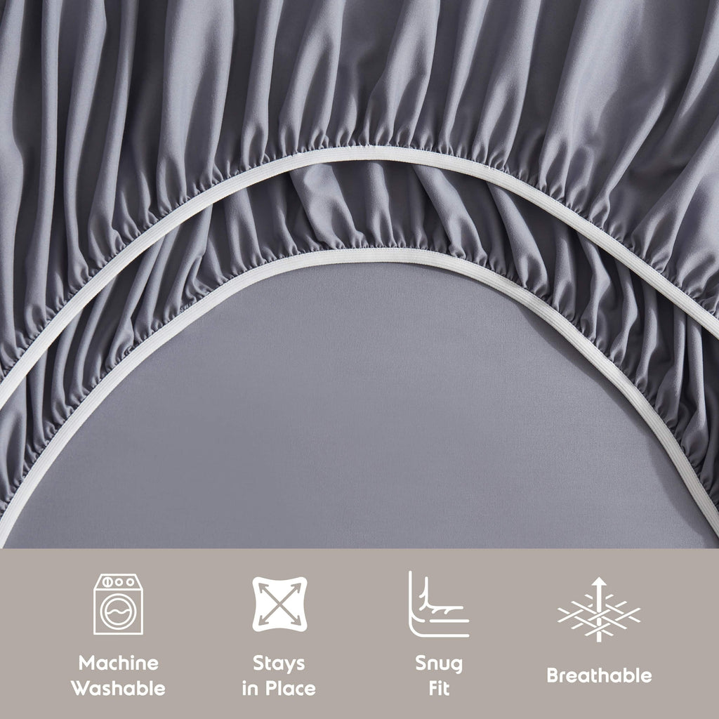 Ultra-Soft Queen Sheets Set, 1800 Series Extra Deep Pocket Sheets Queen Soft Microfiber Bed Sheets, 4 Piece Queen Sheet sets - Cooling Hotel Quality Bedding Sheets and Pillowcases Detail