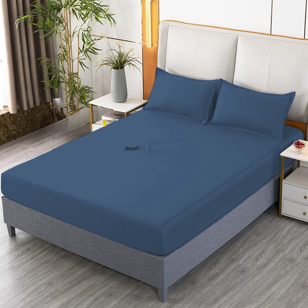 Breathable Luxury Egyptian Cotton Fitted Sheet Queen Size - 400 Thread Count Queen Size Fitted Sheet Only, Extra Soft, Cooling, 15" Dee... - Cooling Hotel Quality Bedding Sheets and Pillowcases Detail