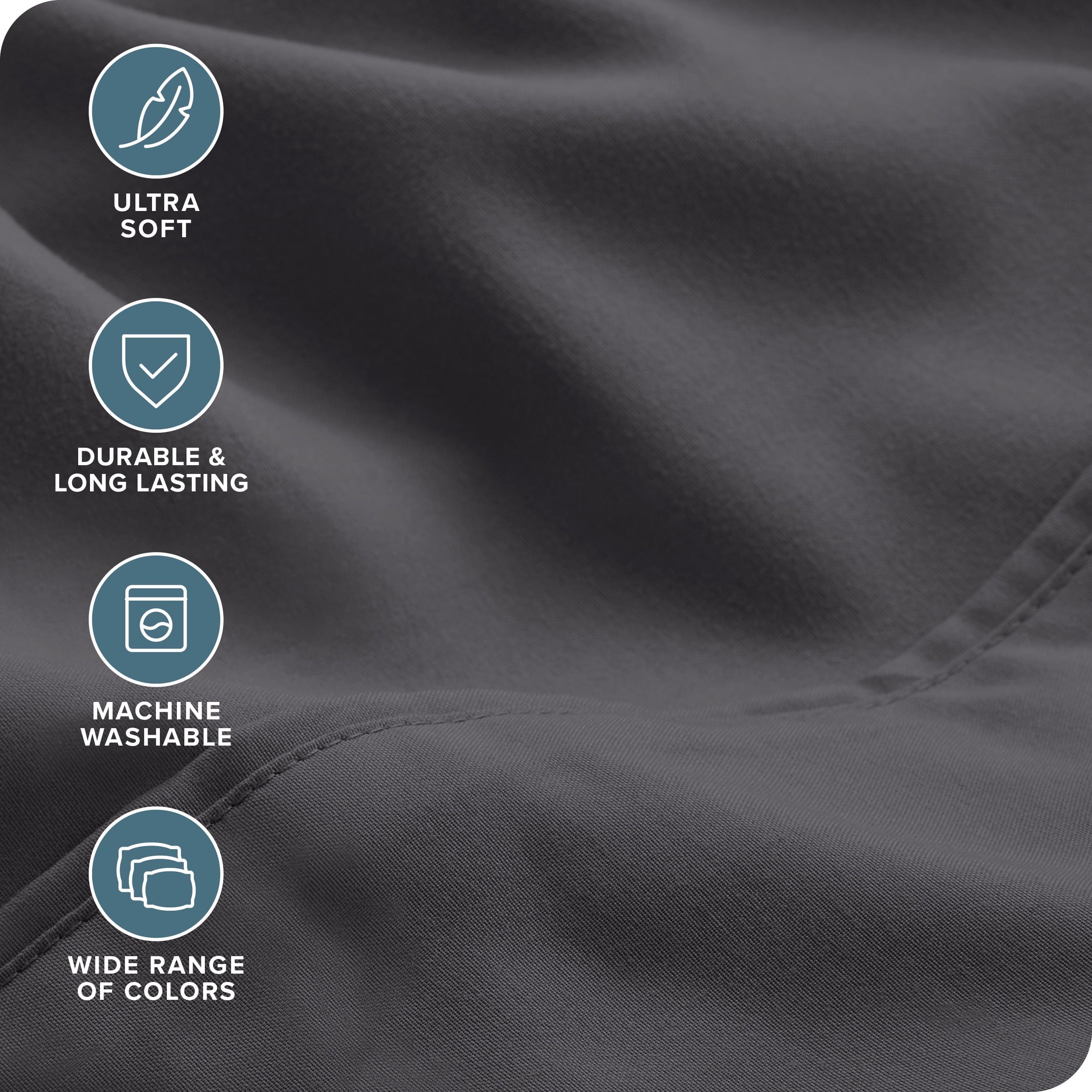 Premium Egyptian Cotton Luxury Bed Sheet Set- 6 Piece - Queen, Gray - Luxury Bed Sheet Set with Deep Pockets Detail