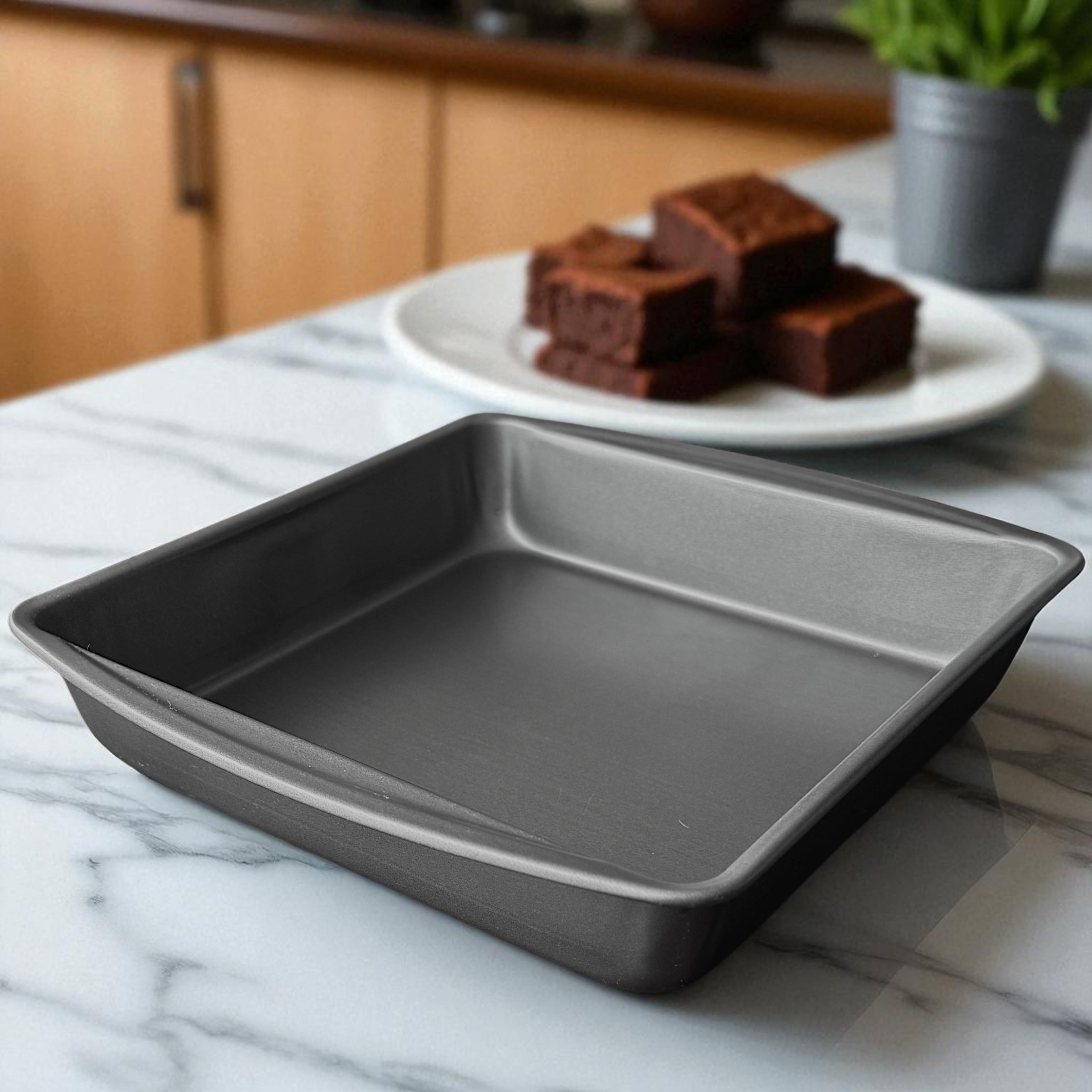 Innovative 9" x 9" x 2" Nonstick Square Cake Pan, Gray - Multi-Functional Manual Food Chopper & Slicer Detail