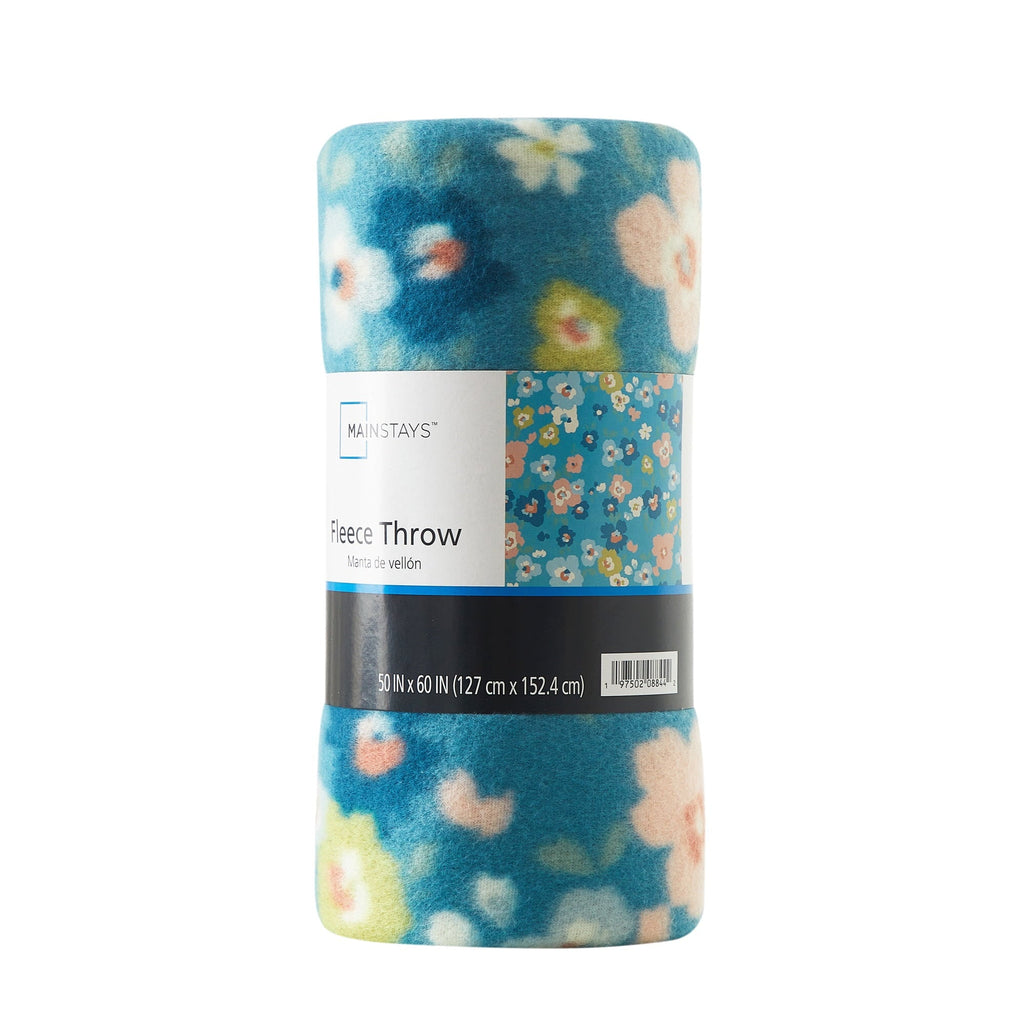 Cozy Fleece Cozy Fleece Throw Blanket Delightful Floral 50" x 60", All Ages - Super Soft Reversible Sherpa Flannel Blanket Detail