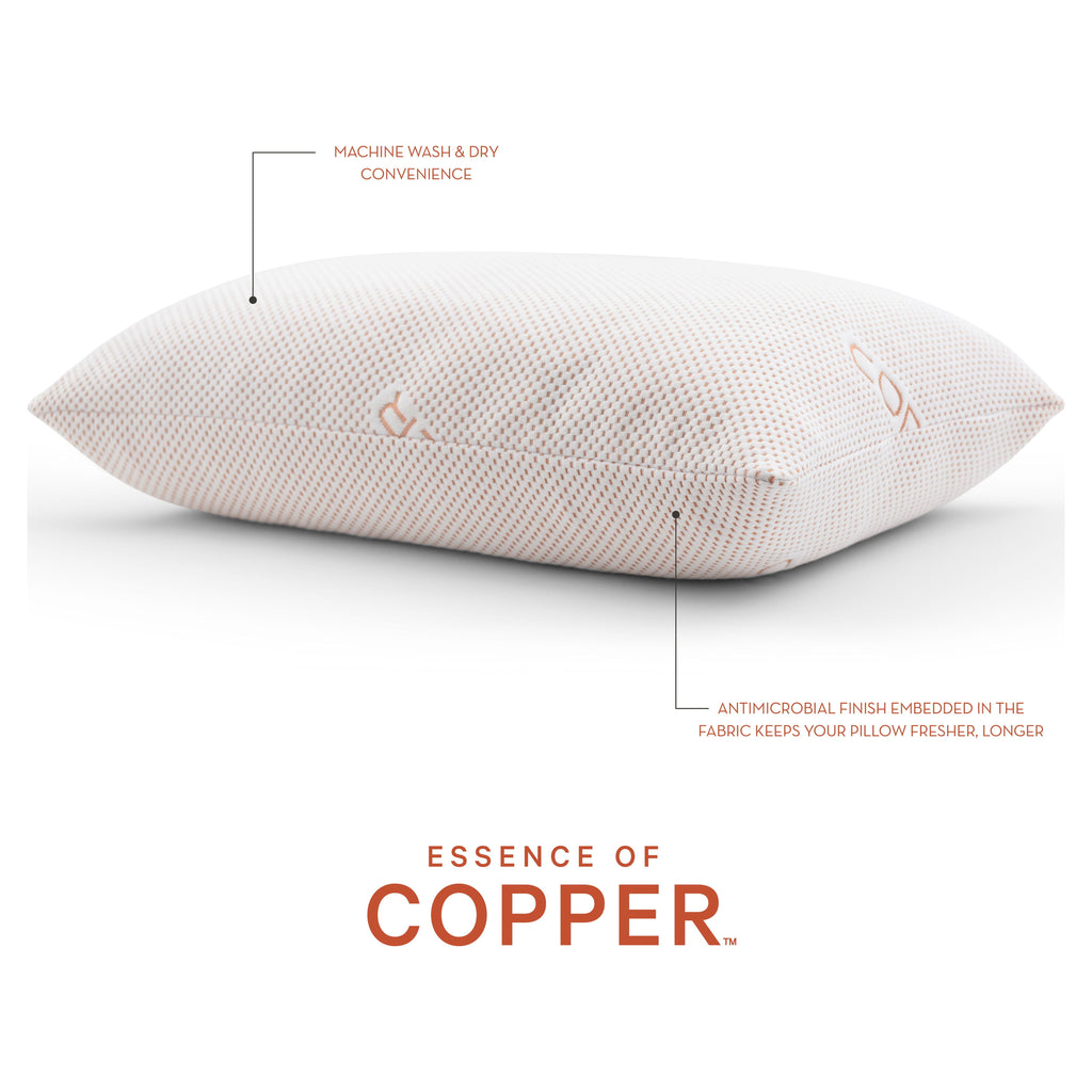 Decorative Plump Luxury Knit Bed Pillow 2 Pack, Standard/Queen, Polyester - Ergonomic Memory Foam Pillow for Neck Pain Support Detail