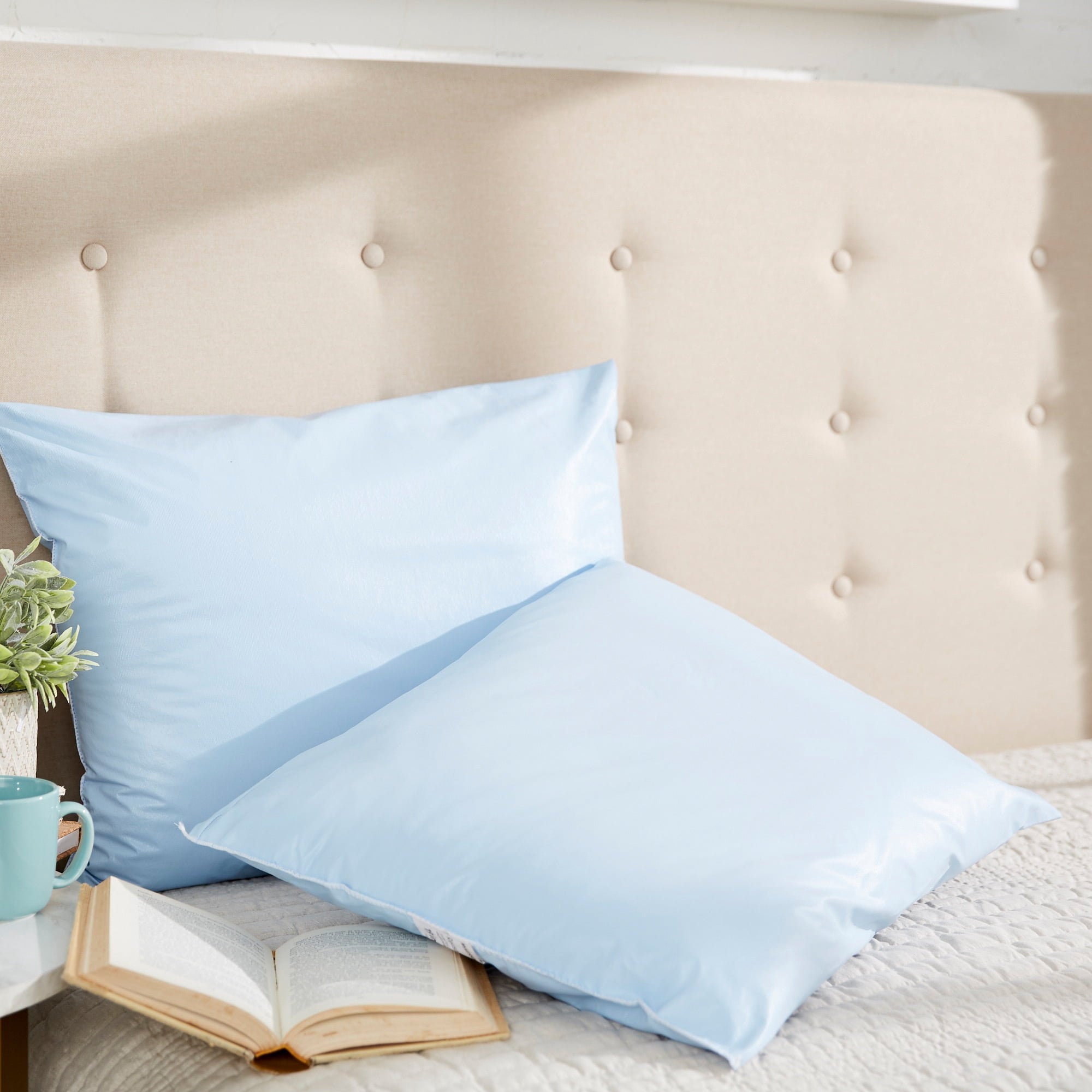 Orthopedic Support Reusable Water-Resistant Soft Polyester Fill Blue Bed Pillow, 19" x 25", 1 Ct - Orthopedic Shredded Foam Bed Pillow Set Detail