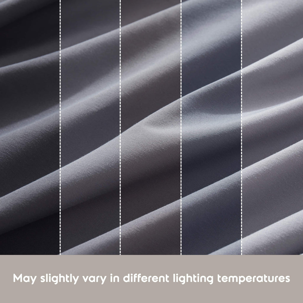 Ultra-Soft Full Size Sheets Set, 1800 Series Bed Sheets Full 4 Piece, Luxury Soft Microfiber Full Sheet Sets, Gray - Breathable Egyptian Cotton Flat & Fitted Sheets Detail