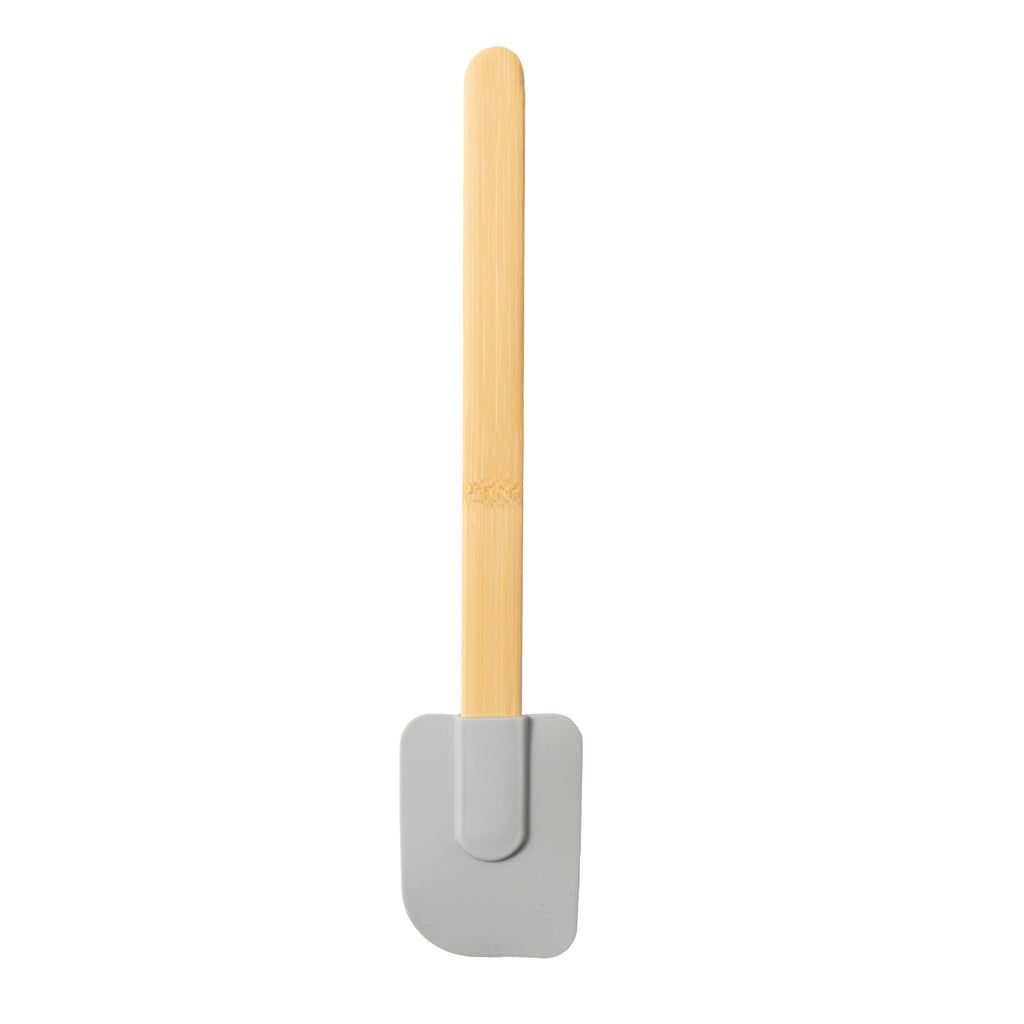 Non-Stick Safe Silicone Spatulas Set 4 with Bamboo Handles, Blue - Durable Turner & Ladle Utensil Set for Home Chefs Detail