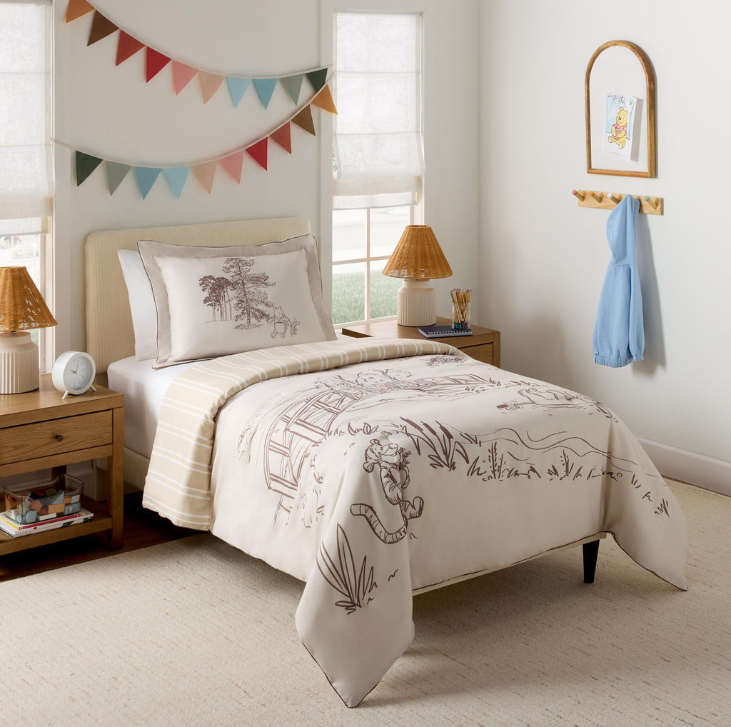 Hypoallergenic Cloud Kids 2 Piece Khaki Comforter and Sham Bedding Set, Twin/Full - Hypoallergenic Ultra-Fluffy Quilt for Winter Detail