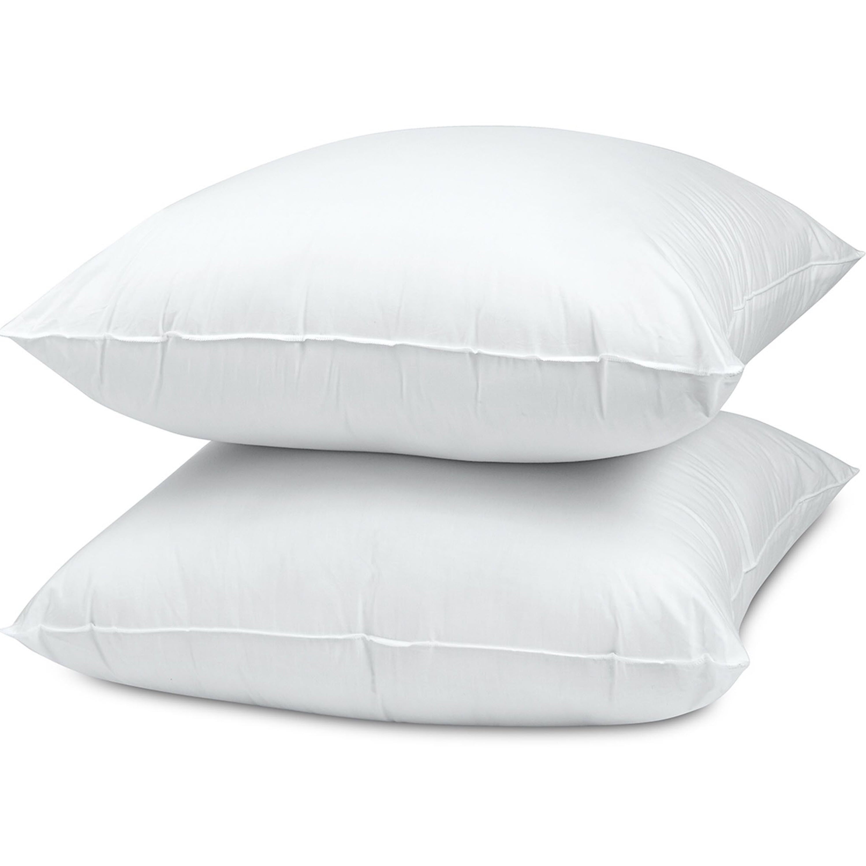 Fluffy Shredded Cotton Euro Throw Pillow, 26" x 26", White- Allergy Defense Fabric - Ergonomic Memory Foam Pillow for Neck Pain Support Detail