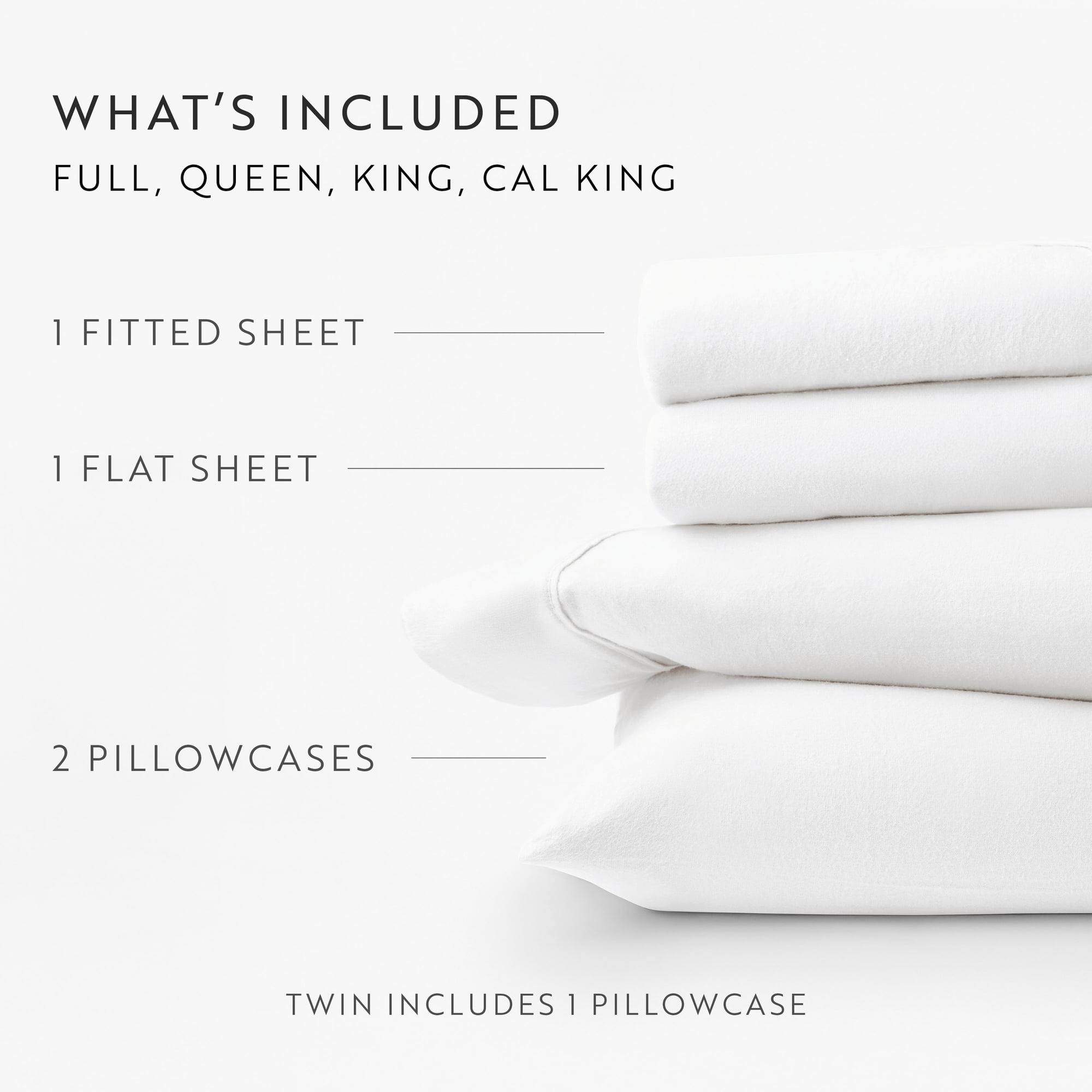 Wrinkle-Resistant 100% Cotton Flannel Bed Sheets Set for Full Size Bedding in White - Luxury Bed Sheet Set with Deep Pockets Detail