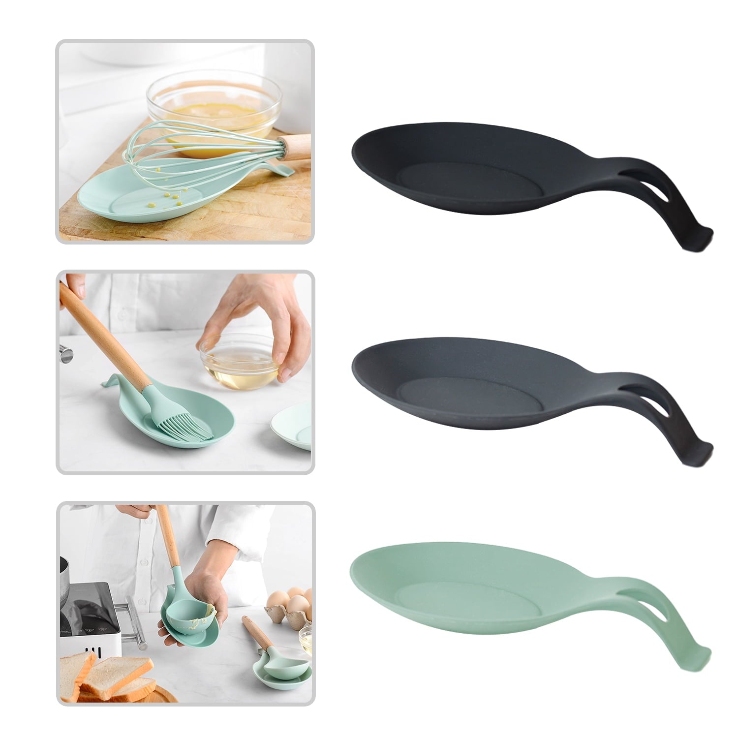 Heavy Duty Silicone Cooking Utensils Set, 446°F Heat Resistant Wooden Handle Cooking Kitchen Utensils Spatula Set with Holder fo... - High-Precision Culinary Tool for Baking & Cooking Detail
