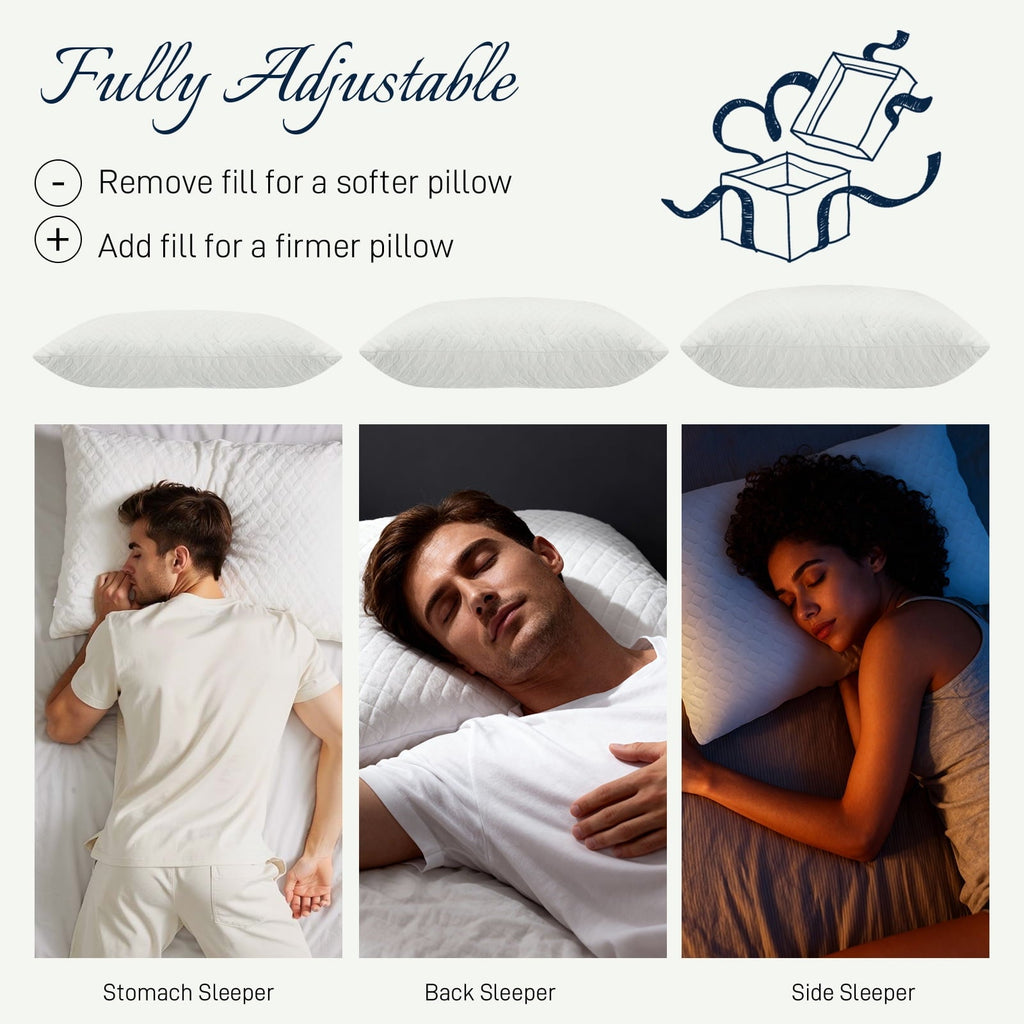 Fluffy Shredded Bed Pillows Cross Cut Memory Foam For Sleeping,Queen Size Bedding Pillow(White), Original Pillow for Sleeping，Adjusta... - Ergonomic Memory Foam Pillow for Neck Pain Support Detail