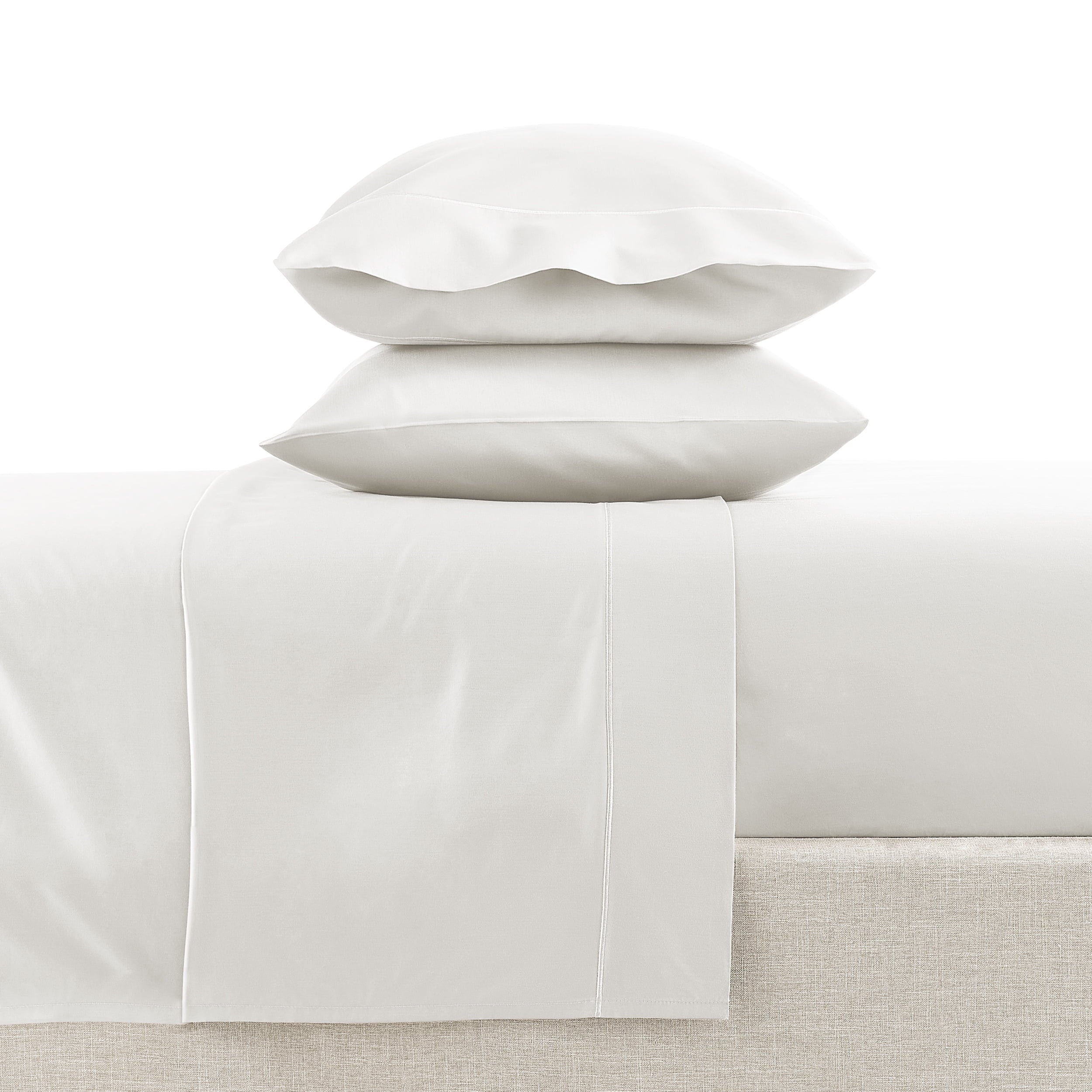 Ultra-Soft 4-Piece 600 Thread Count White Egyptian Cotton Adult Bed Sheet Set, King - Deep Pocket - Luxury Bed Sheet Set with Deep Pockets Detail