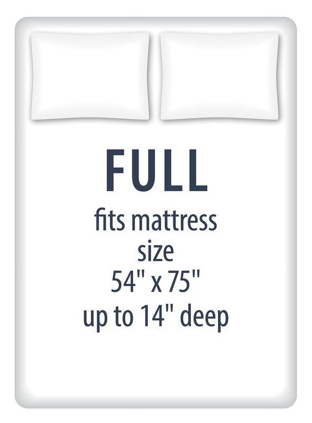 Cooling Sateen Kids Soft Microfiber Sheet Set, Navy Blue Stars, Full, 4 Pieces, Easy Care - Premium Ultra-Soft Pillowcase Pair for Sleeping Detail