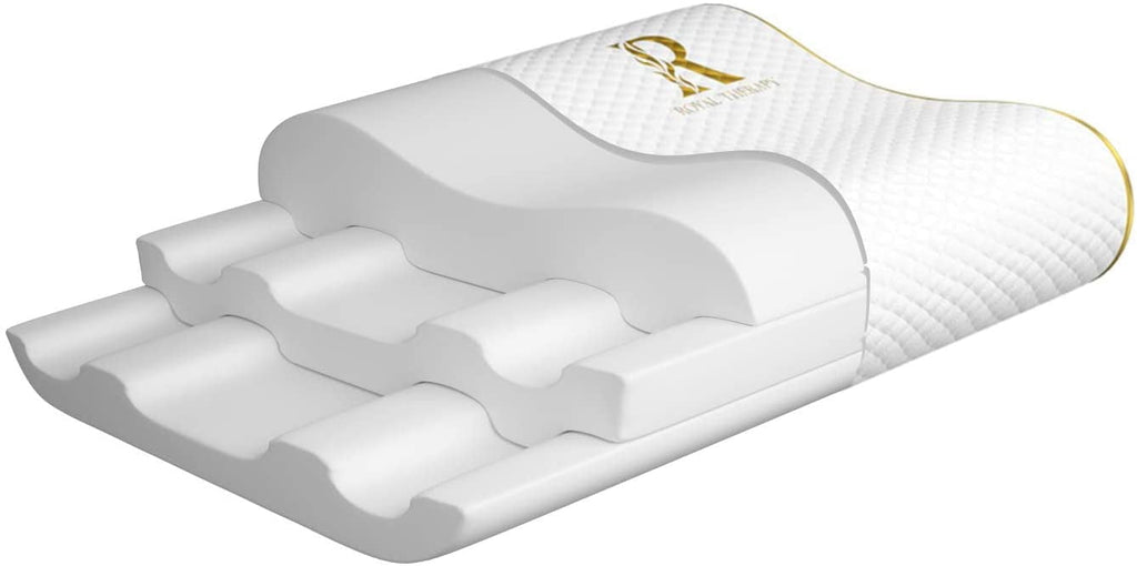 Ergonomic Memory Foam Queen Memory Foam Pillow + Extra Pillowcase, Bed Pillow for Neck & Shoulders for Adult - Orthopedic Shredded Foam Bed Pillow Set Detail