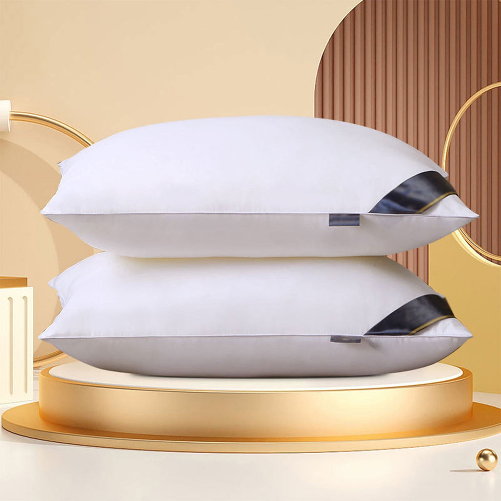 Orthopedic Support 2Pcs Soft Feather Velvet Down Pillow Standard Size, Hotel-grade Feather Pillow for Sleeping, Skin-friendly Cotton Fab... - Ergonomic Memory Foam Pillow for Neck Pain Support Detail