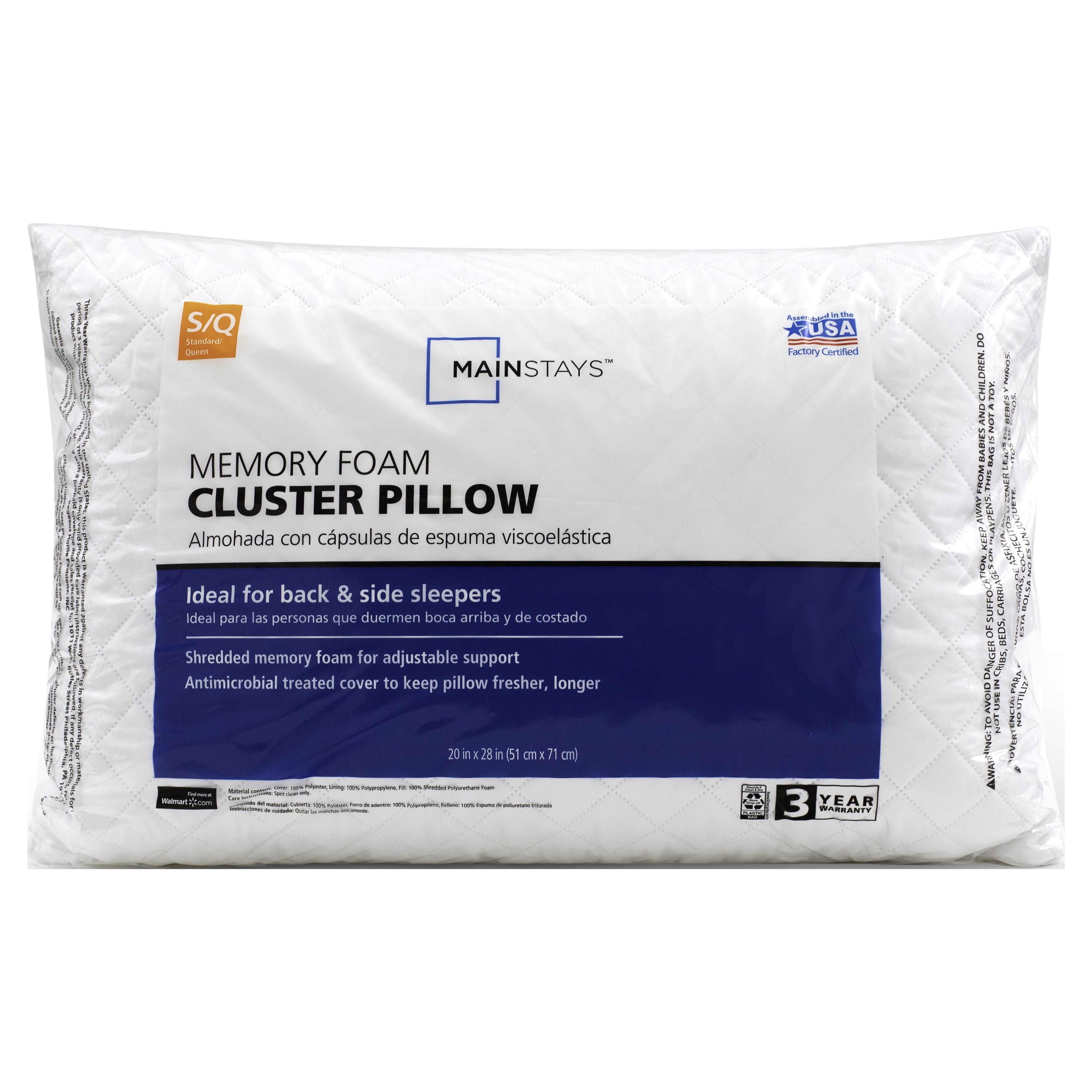 Hotel Collection Memory Foam Cluster Bed Pillow, Standard/Queen, 2 Pack - Hotel Quality Plush Sleeping Pillows Detail