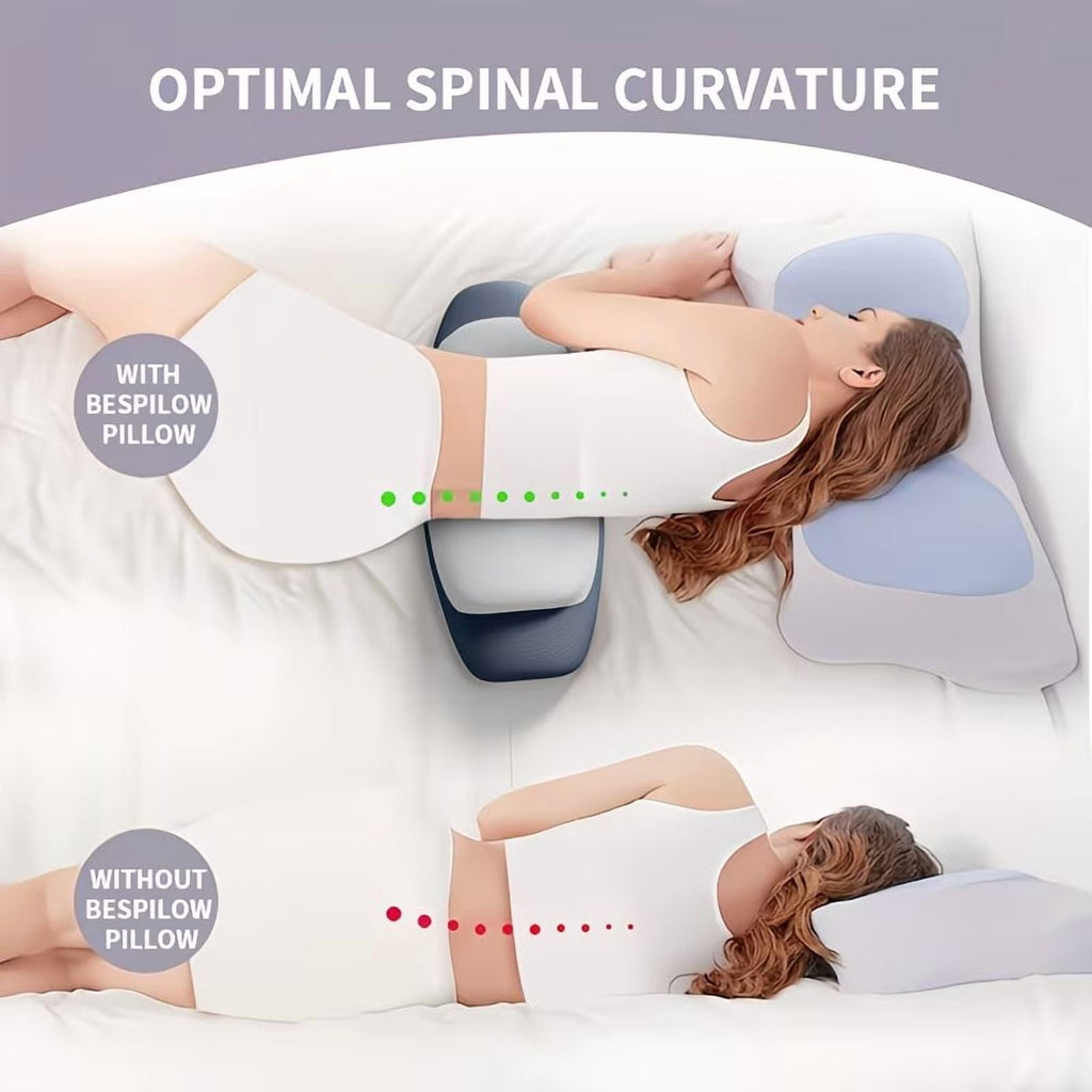 Ergonomic Memory Foam Lumbar Support Pillow for Bed, Memory Foam Ergonomic Lower Back Support Waist Pillow for Side Back and Stomach Sleepe... - Orthopedic Shredded Foam Bed Pillow Set Detail