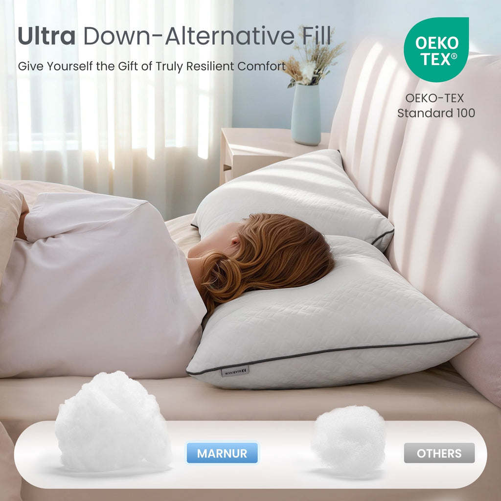 Hotel Collection Bed Pillows Hotel Collection Luxury Down Alternative Pillow for Beds 2 Pack, Medium Support for Side & Back Sleepers ... - Hotel Quality Plush Sleeping Pillows Detail