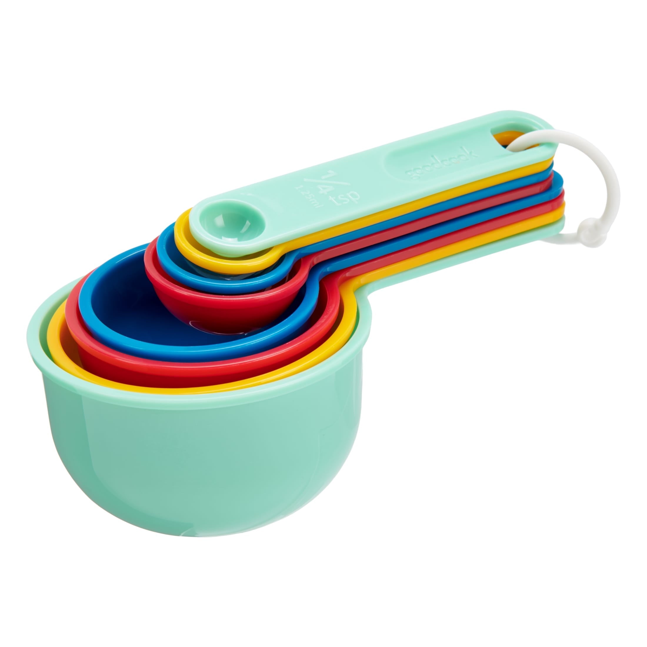 Ergonomic Manual Measuring Cups And Spoons, Set Of 8 Nesting With Storage Ring - Innovative Kitchen Helper for Modern Cooking Detail