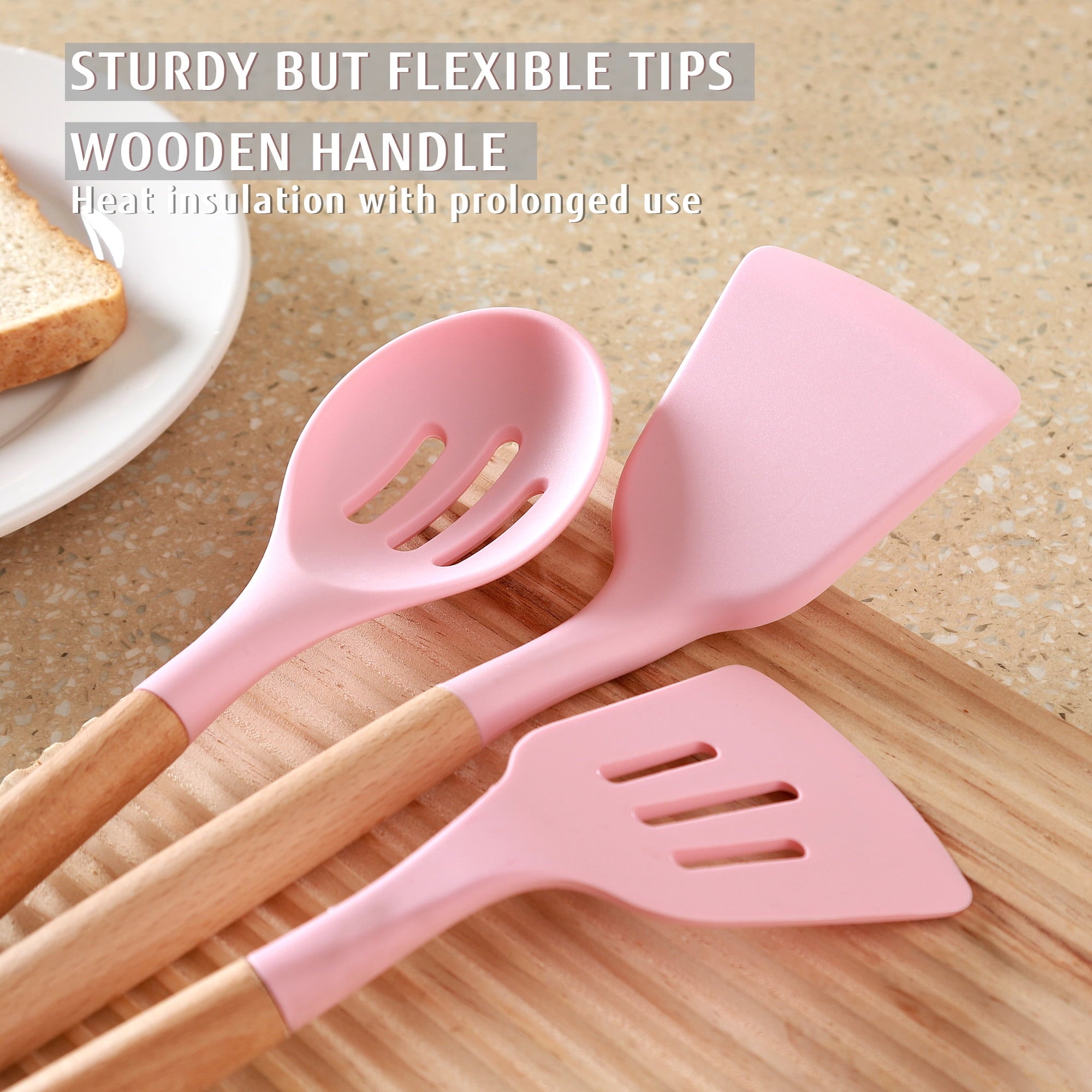 Professional Grade 32 PCS Silicone Cooking Utensils Set, 446°F Heat Resistant for Nonstick Cookware - Multi-Purpose Hand Tool for Daily Meal Prep Detail