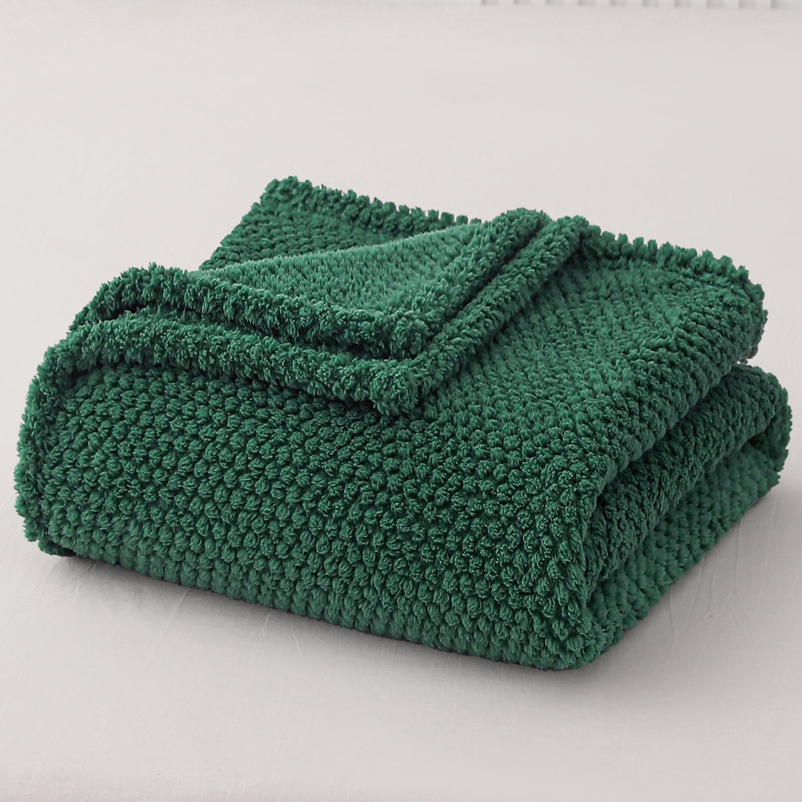 Reversible Sherpa Fuzzy Fleece 50"x70" Throw Blanket for Couch, Fluffy Warm Soft Jacquard Blankets for Fall Winter, Lightweight and Coz... - Lightweight Plush Warm Blanket for All Seasons Detail