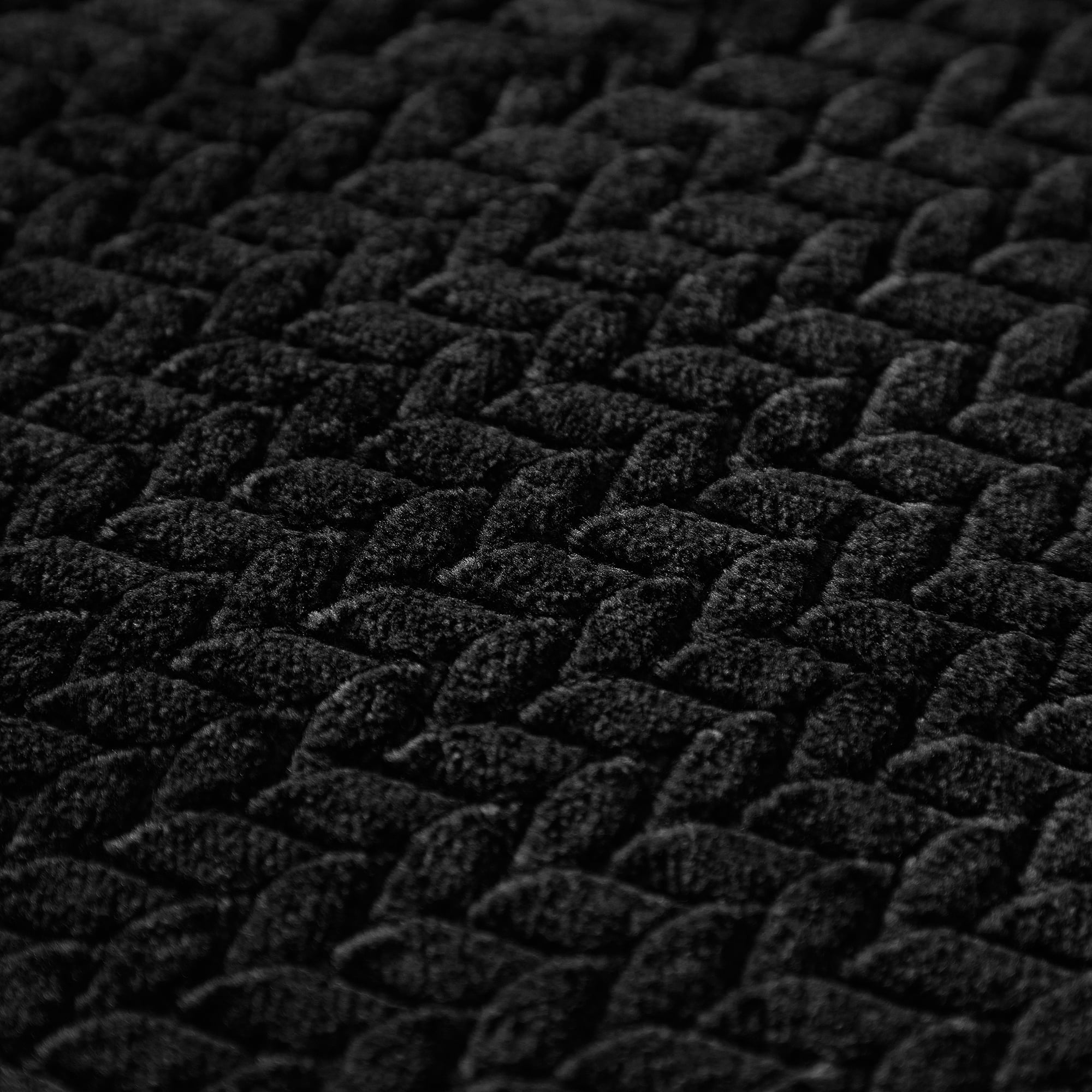 Decorative Knitted Cozy Textured Plush Throw Blanket, Black, 50"x60" All Ages - Luxury Knitted Decorative Throw Blanket with Fringes Detail