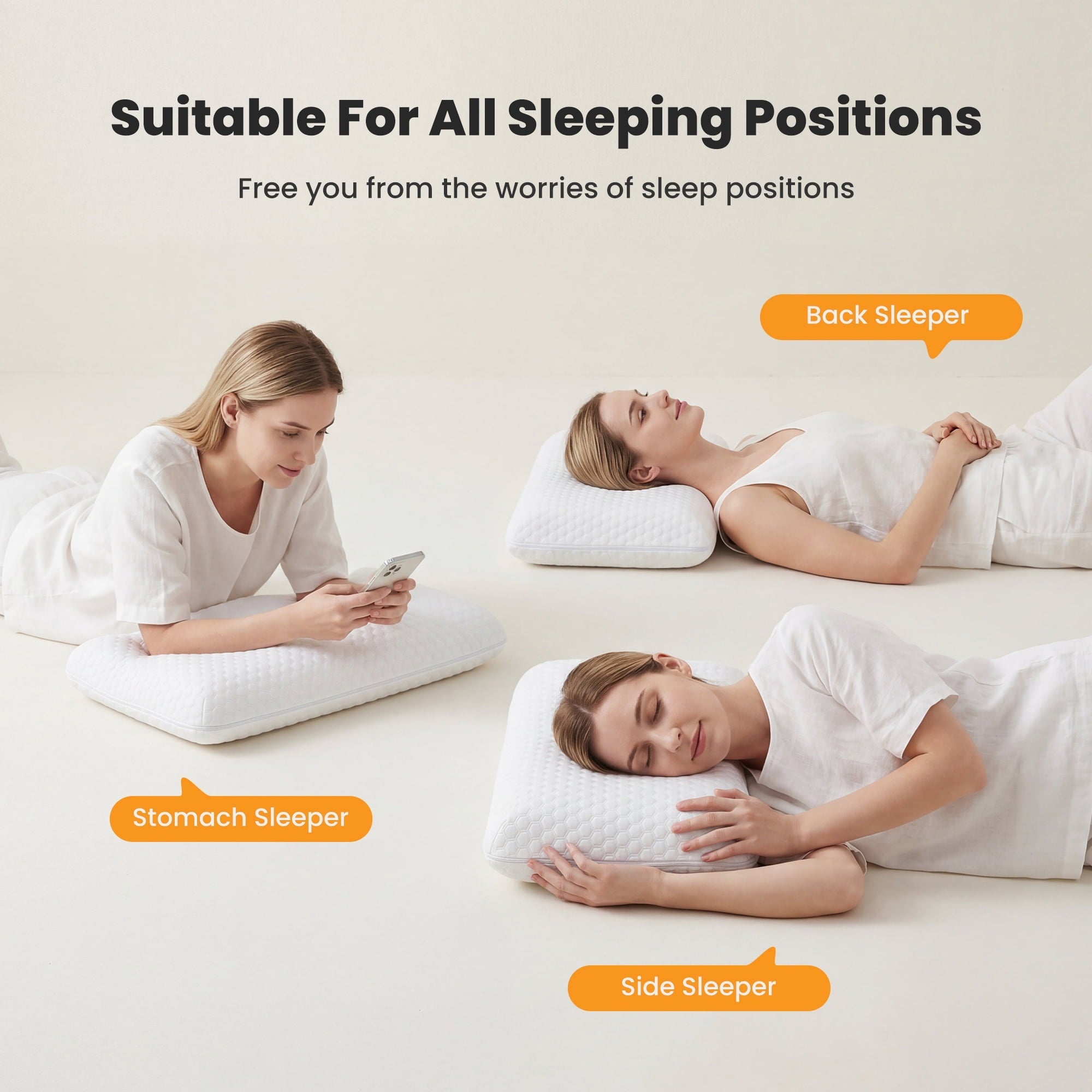 Hotel Collection Memory Foam Pillow for Sleeping, Gel Cooling Bed Pillow with Breathable Mesh and Washable Cover for Back and Side Sle... - Hotel Quality Plush Sleeping Pillows Detail