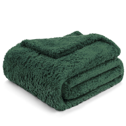 Cozy Fleece Sherpa Throw Blanket For Couch Sofa, Emerald Green Fluffy Warm Plush Blanket for Bed, Cozy Super Soft Lightweight Thr... - Cozy Fleece Throw Blanket for Couch & Bed Detail