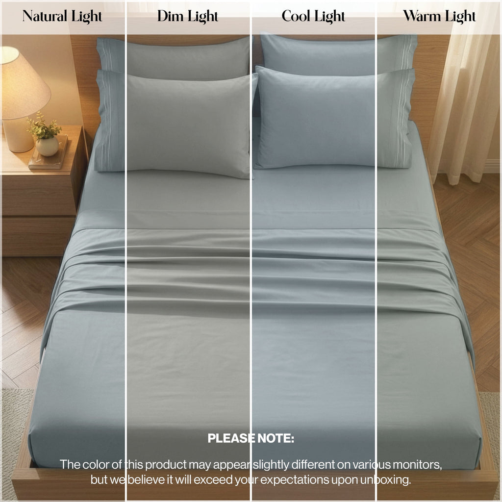 Breathable Luxury Bed Sheets - 6 Piece Ultra-Soft Microfiber Sheets Set, Deep Pocket Fitted Sheet, Flat Sheet & 4 Pillowcases, Breathab... - Premium Ultra-Soft Pillowcase Pair for Sleeping Detail