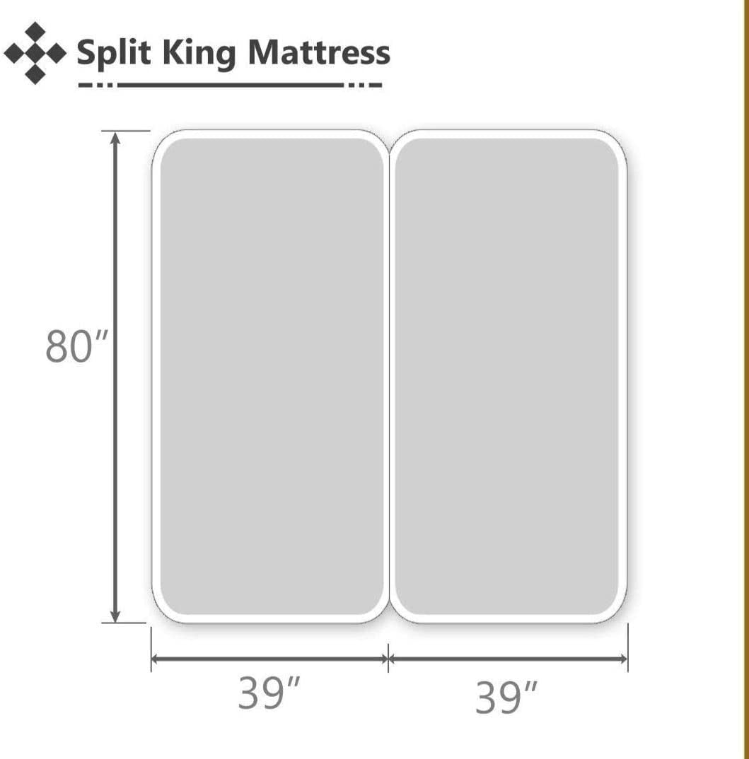 Breathable Luxury Split King Bed Sheet Set 5Pcs Adjustable Bed Sheets - 18" Deep Pocket of Fitted Sheet 800 Thread Count 100% Pure Egyp... - Luxury Bed Sheet Set with Deep Pockets Detail