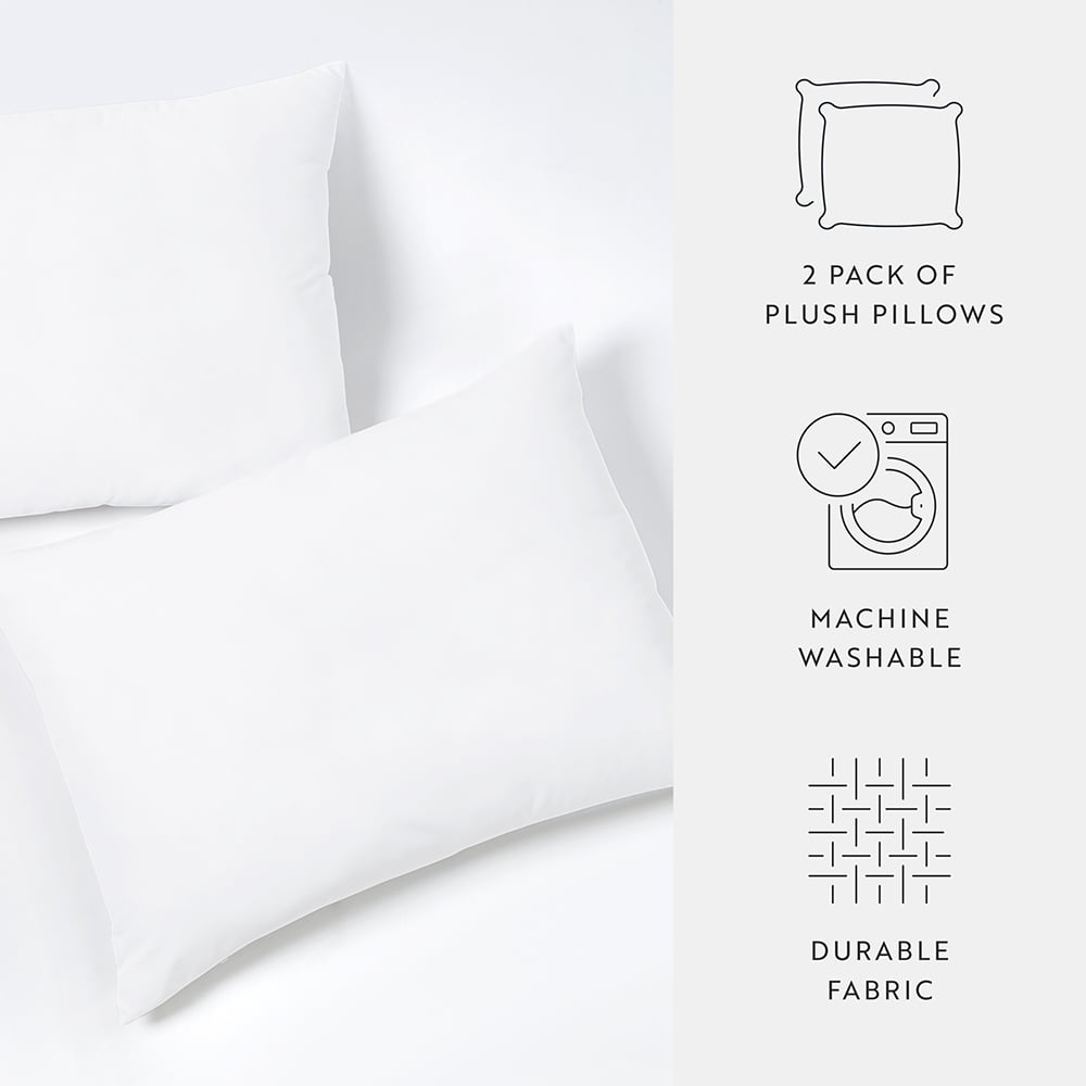 Decorative Plump Plush Bed Pillows 2-Pack For All Sleep Styles - Back, Side and Stomach Sleepers - in King Size - Ergonomic Memory Foam Pillow for Neck Pain Support Detail