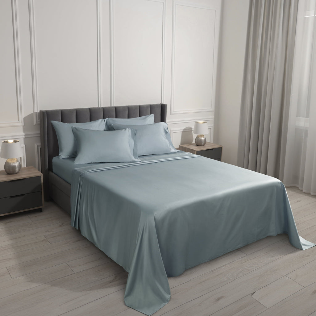 Wrinkle-Resistant 6-Piece 800 Thread Count Lead Cotton Rich Adult Bed Sheet Set, King - Deep Pocket - Cooling Hotel Quality Bedding Sheets and Pillowcases Detail