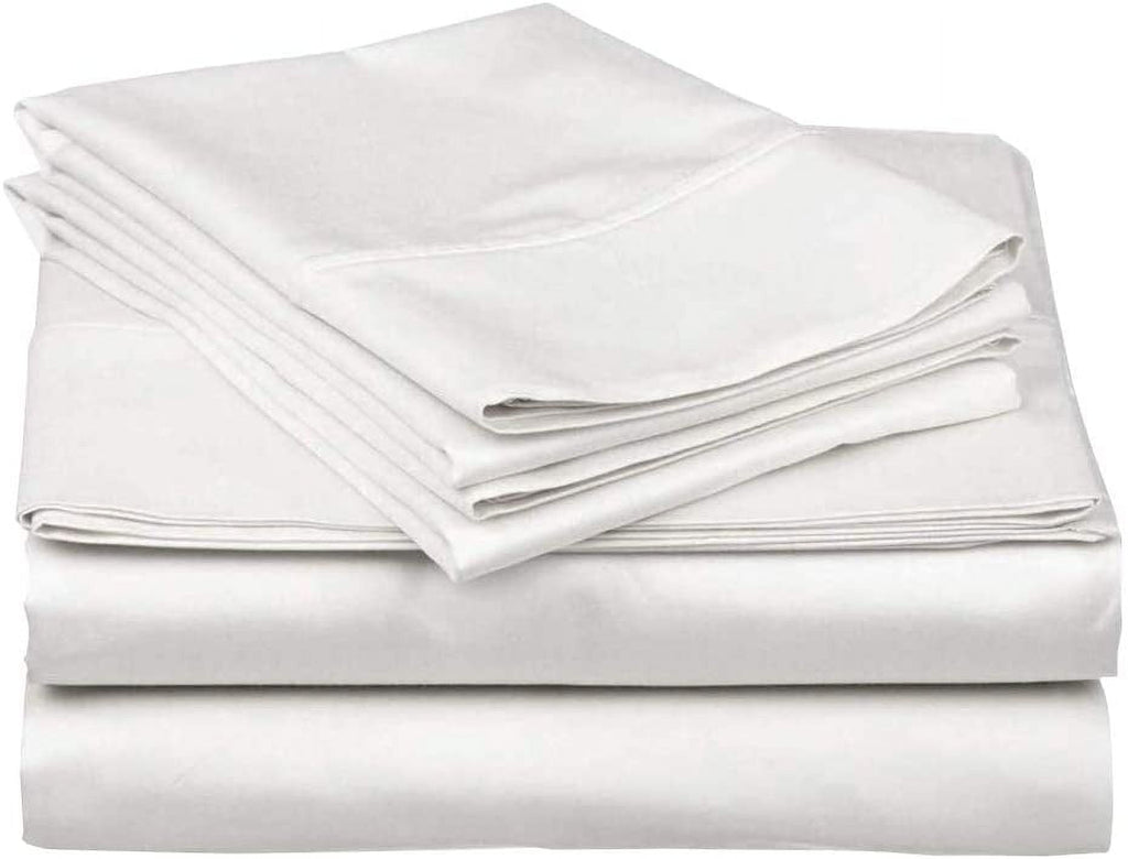 Ultra-Soft 100% Cotton Hospital Bedsheets Set - 1 Flat Sheet, 1 Fitted Sheet (10" Inch) Deep Pocket, 1 Pillowcase, Best & Comfor... - Breathable Egyptian Cotton Flat & Fitted Sheets Detail
