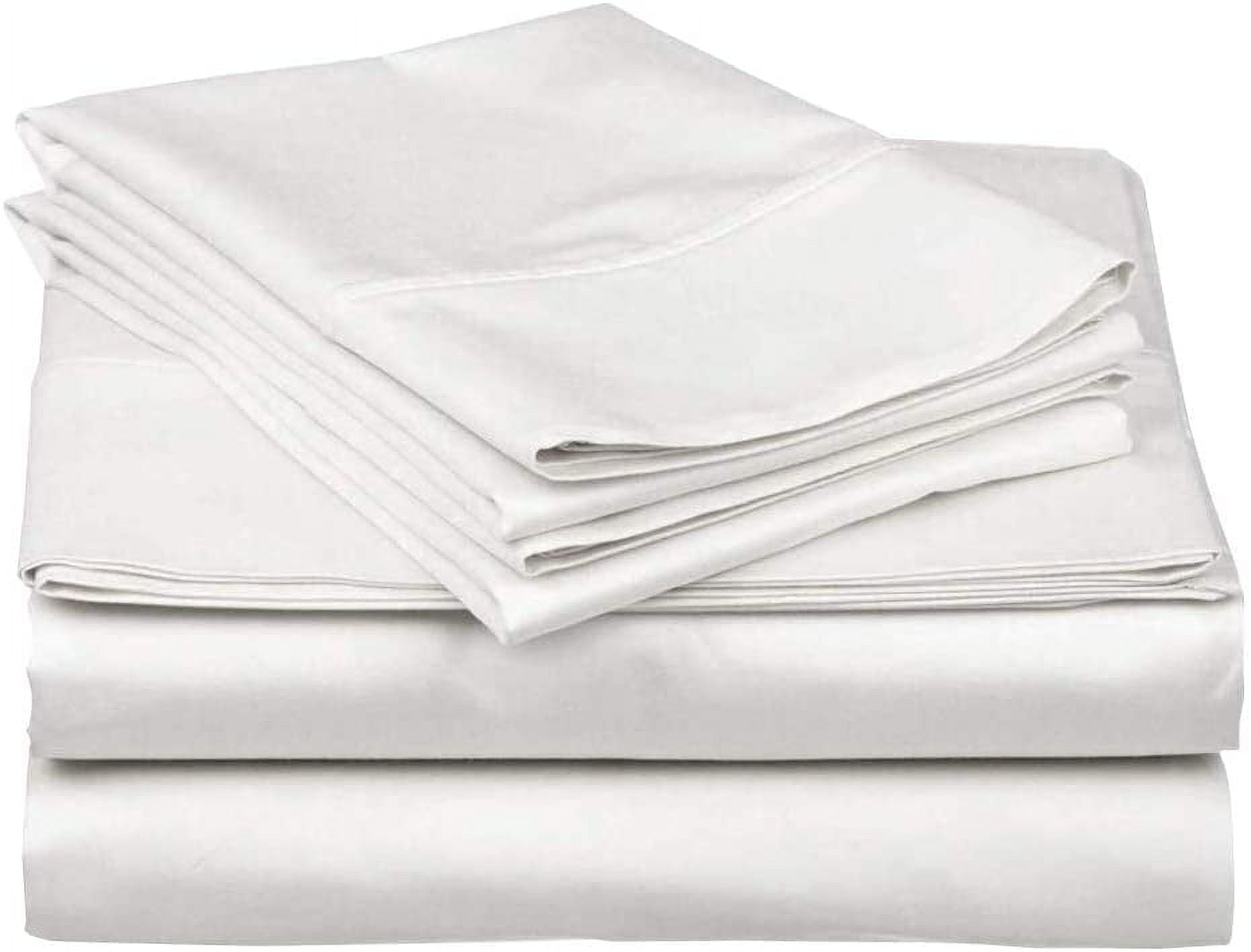 Ultra-Soft 100% Cotton Hospital Bedsheets Set - 1 Flat Sheet, 1 Fitted Sheet (10" Inch) Deep Pocket, 1 Pillowcase, Best & Comfor... - Breathable Egyptian Cotton Flat & Fitted Sheets Detail