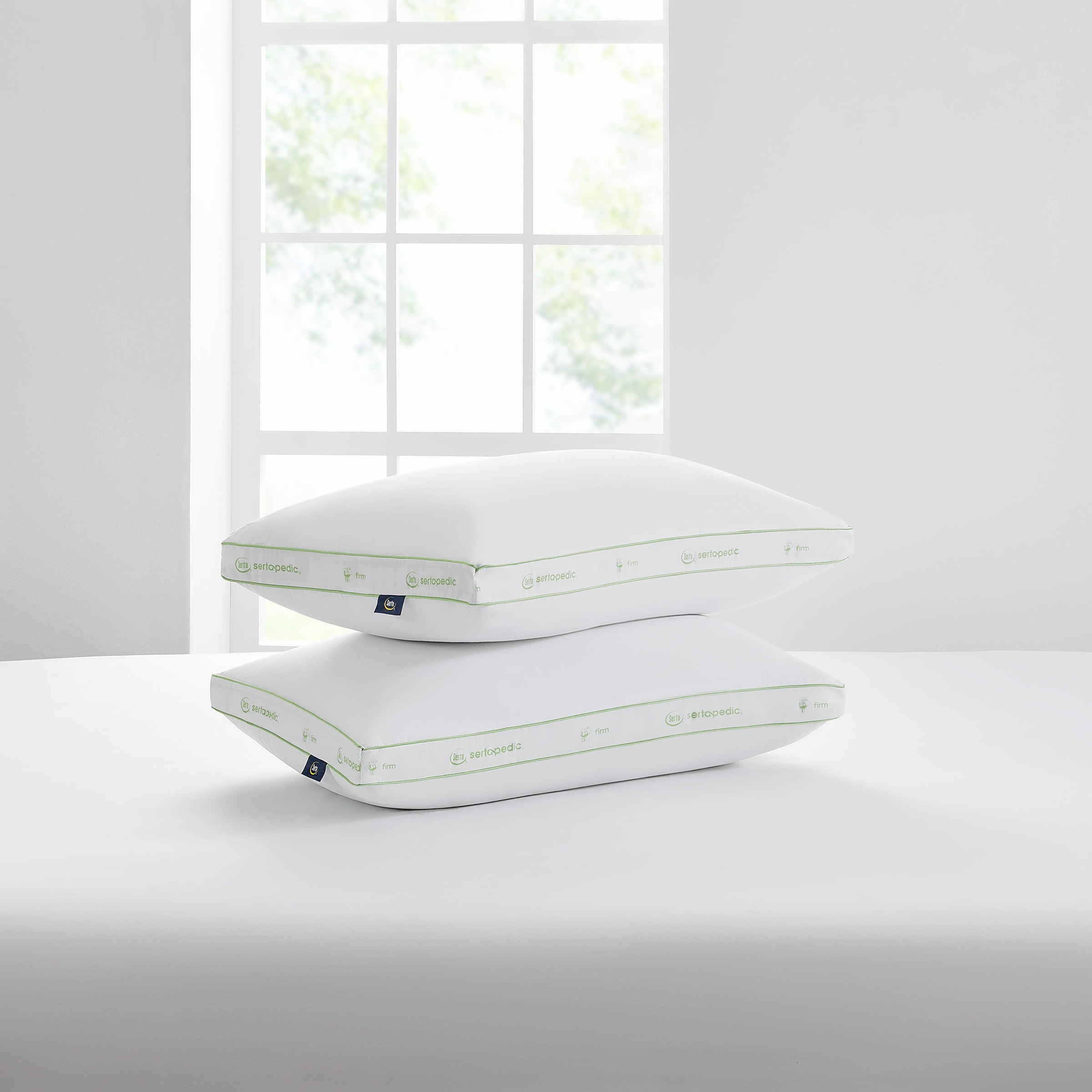 Hotel Collection Firm Bed Pillow, Standard/Queen, 2 Pack - Orthopedic Shredded Foam Bed Pillow Set Detail