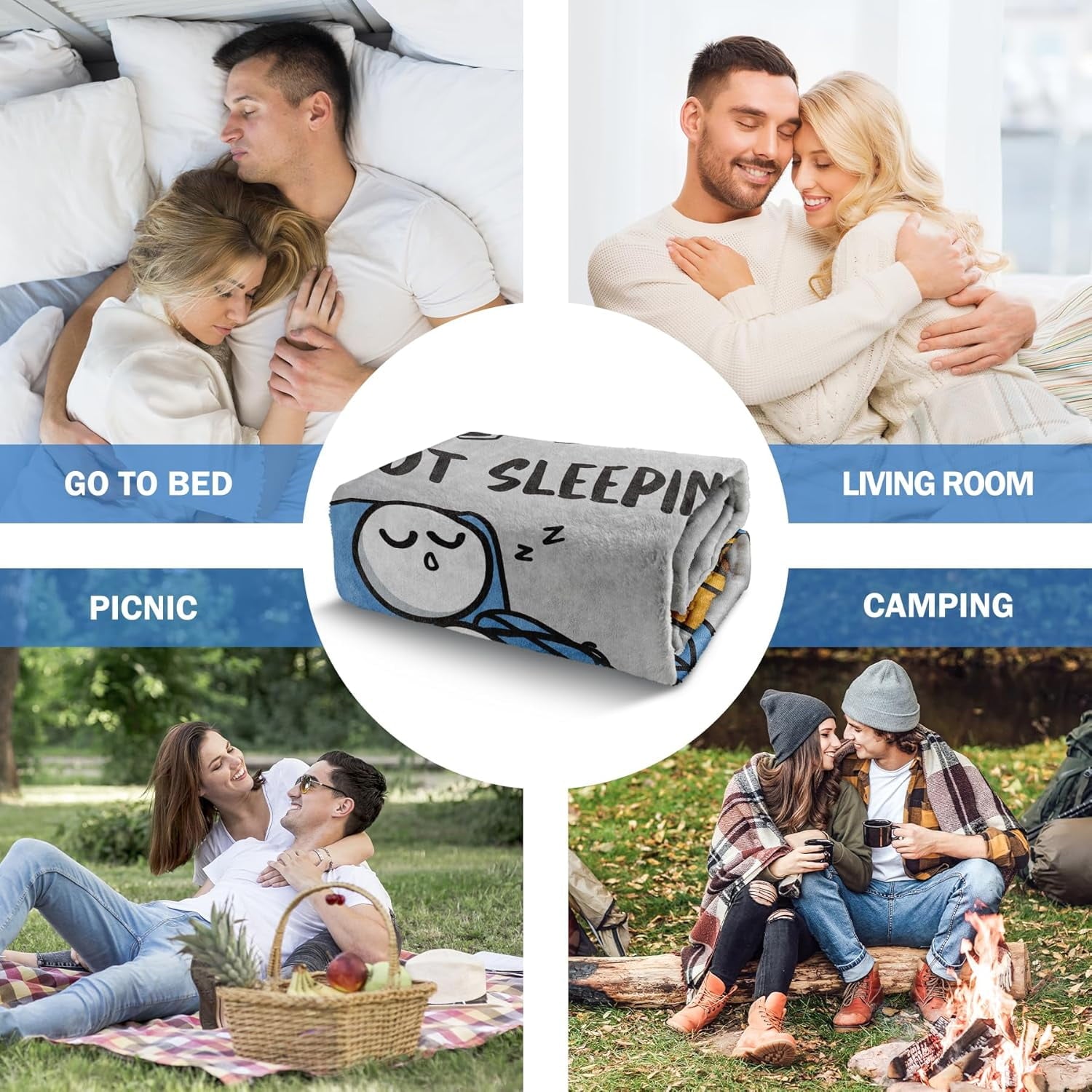 Decorative Knitted Funny Fathers Day Dad Gifts , Dads Birthday Gifts, Dad is Not Sleeping Blanket, Super Soft Throws Blanket for Napping - Super Soft Reversible Sherpa Flannel Blanket Detail