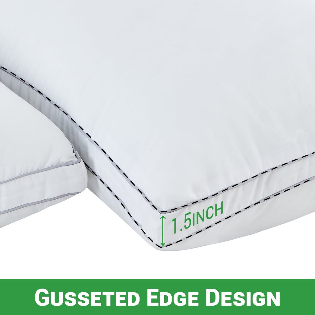 Orthopedic Support 2 Pack Pillows for Bed, Standard Size Pillows Insert for Side and Back Sleepers, Soft Down Alternative Microfiber Fil... - Orthopedic Shredded Foam Bed Pillow Set Detail