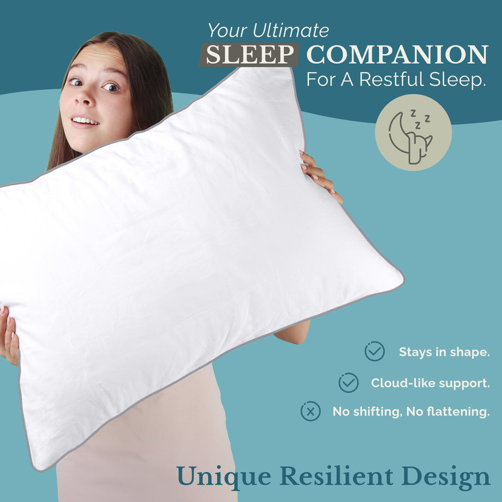 Orthopedic Support Pillows Standard Size Set of 2 – Standard Pillow, Cooling Comfort, Breathable, Easy Care Machine Washable, Perfect fo... - Hotel Quality Plush Sleeping Pillows Detail