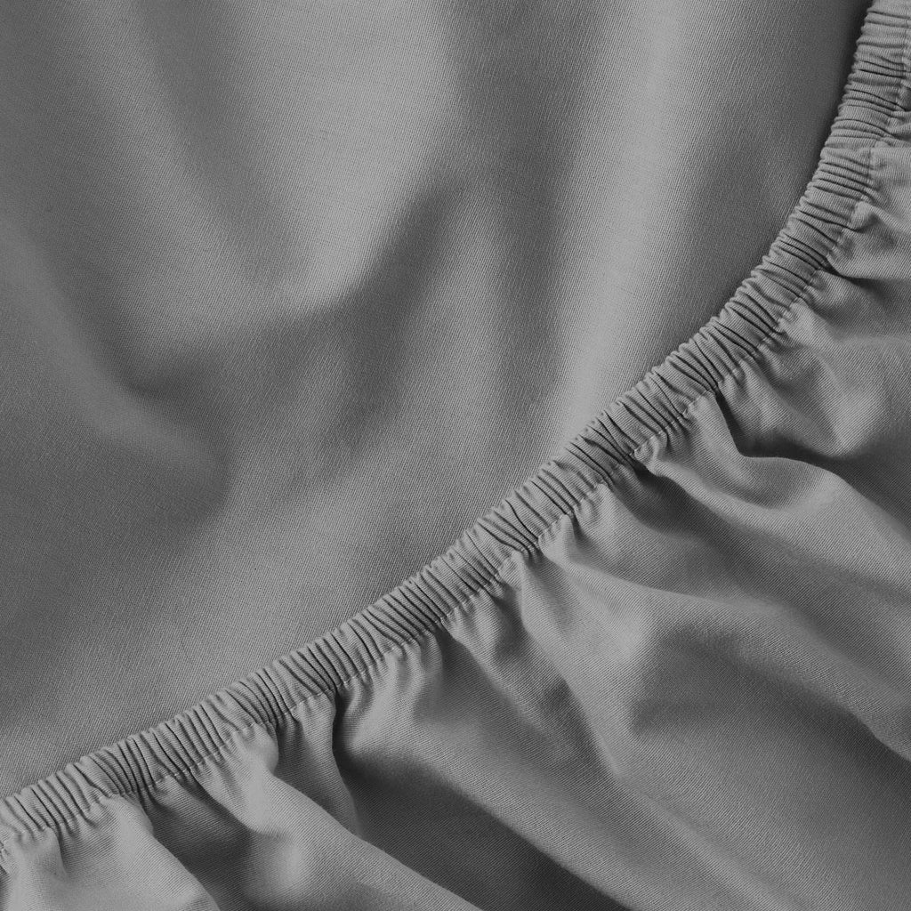 Premium Egyptian Cotton Solid Soothing-Gray Cotton Blend Fitted Sheet, Twin/Twin XL - Luxury Bed Sheet Set with Deep Pockets Detail