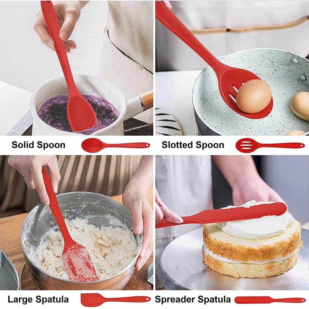 Ergonomic Cooking 14 Pcs Cooking Utensils Set with Holder, Heat Resistant Silicone Kitchen Cookware Utensils Set, Kitchen Cooking Tools... - Durable Turner & Ladle Utensil Set for Home Chefs Detail