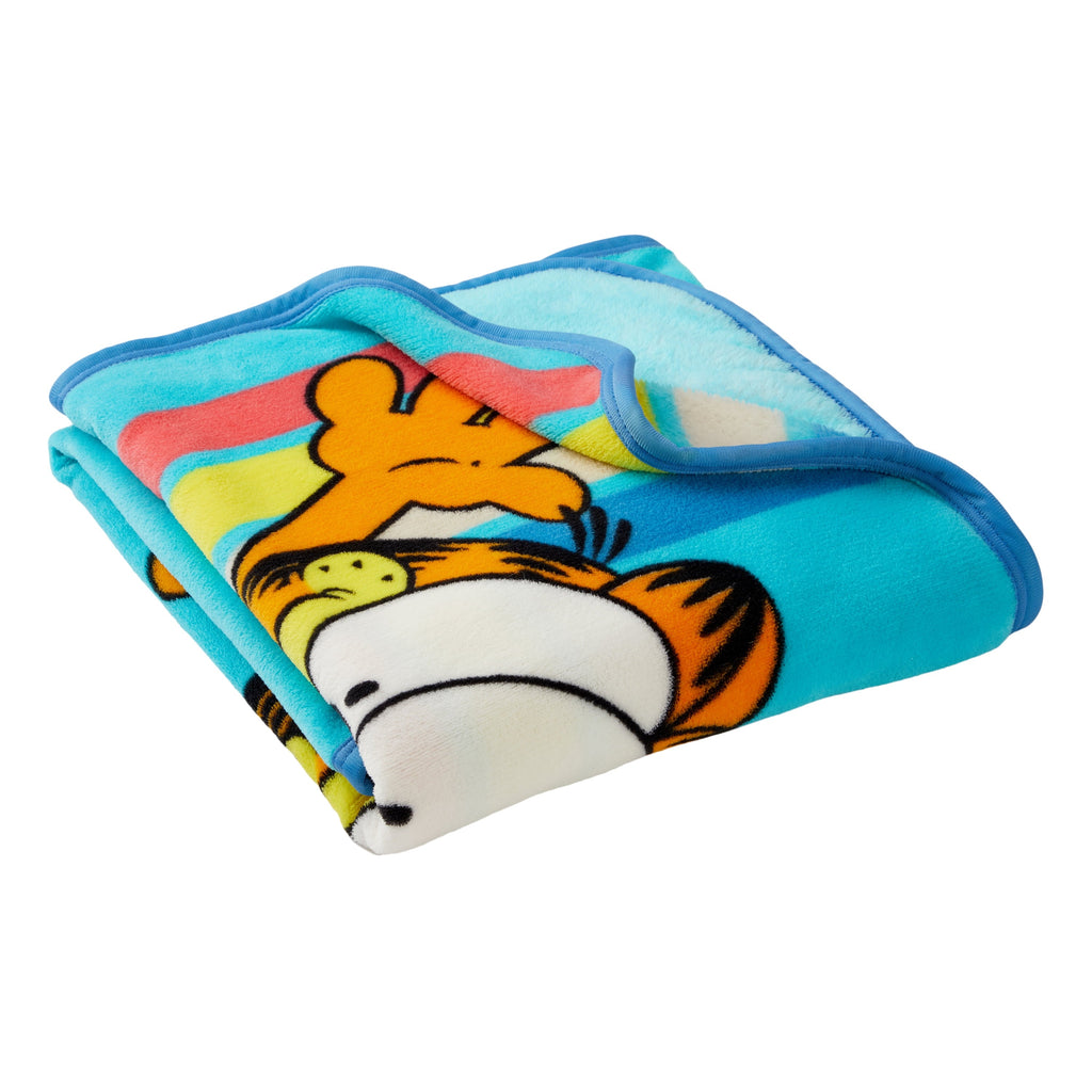 Decorative Knitted Kids Blue Print Fleece Throw Blanket, 46 x 60 - Luxury Knitted Decorative Throw Blanket with Fringes Detail