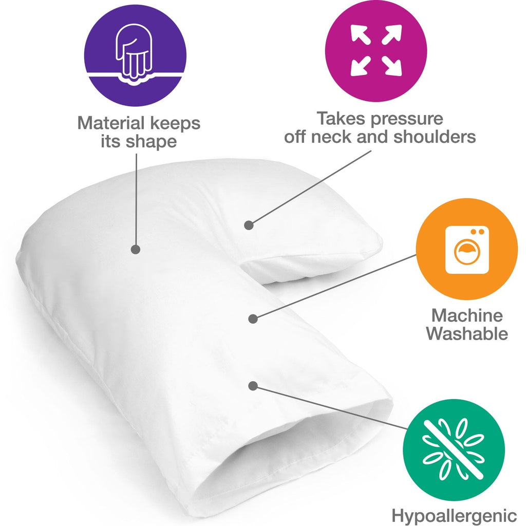 Orthopedic Support Hugg-A-Pillow 17" x 22" Bed Pillow White 554-7915-1900 - Orthopedic Shredded Foam Bed Pillow Set Detail