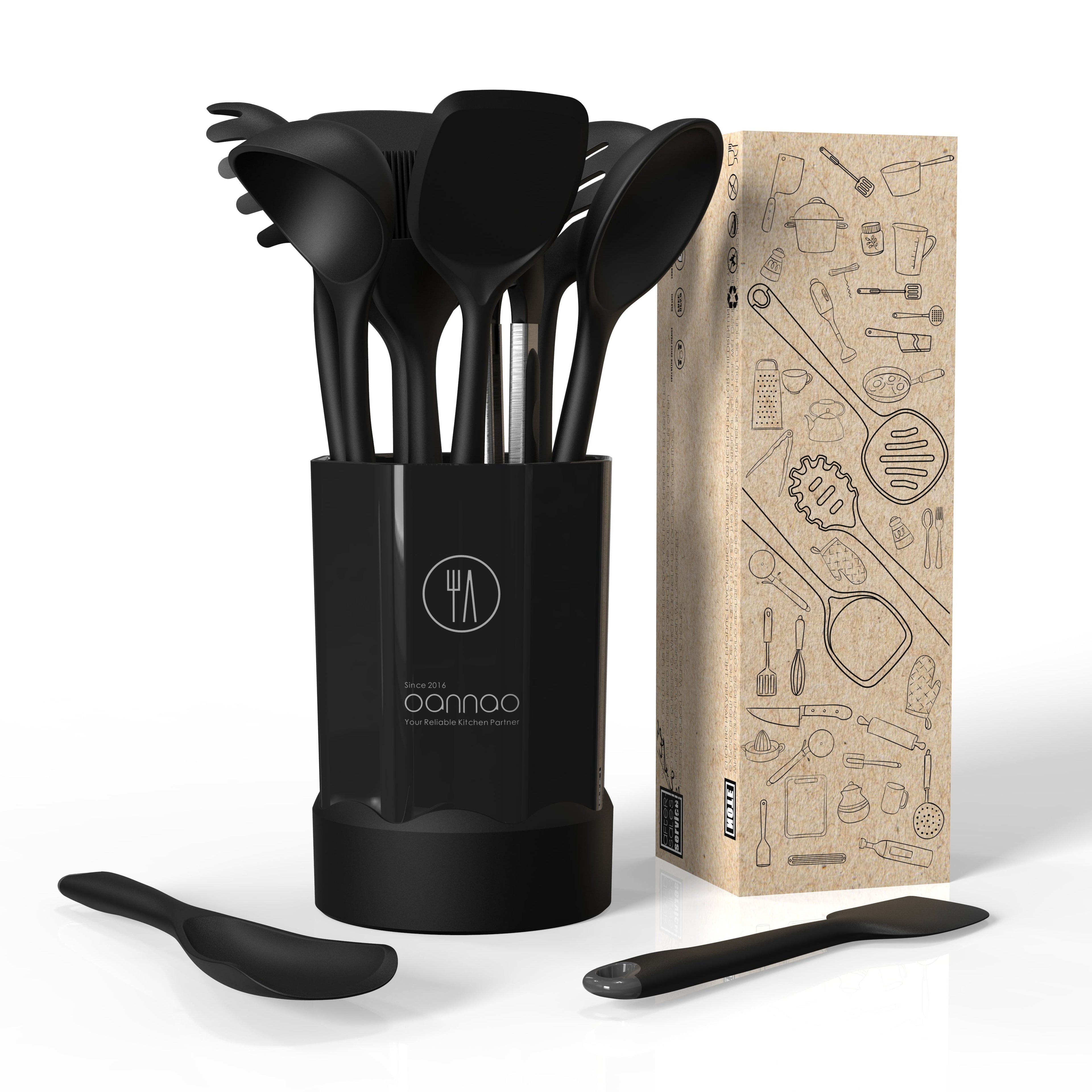 High-Precision Silicone Kitchen Utensils Set, 600°F Heat Resistant Silicone Cooking Utensils, Spatula, Spoon, Whisk, Tongs, Kitchen ... - Professional Kitchen Tool for Culinary Enthusiasts Detail