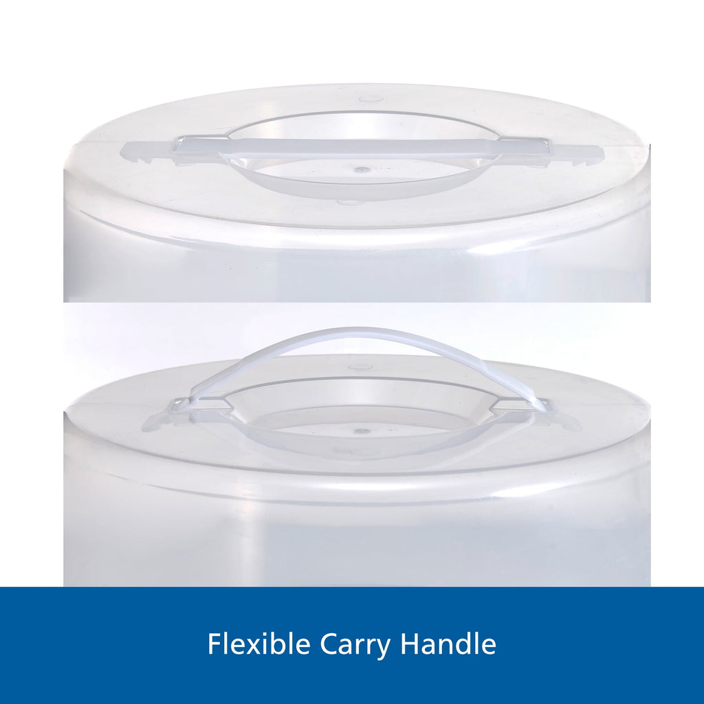 Premium Kitchen 12 inch Clear Cake Carrier with 2pk 9 inch Gray Round Pans, Carbon Steel - Premium Stainless Steel Garlic Presser & Peeler Detail