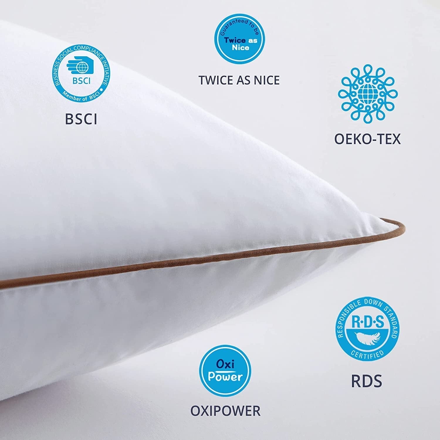 Orthopedic Support Down Feather Pillows for Bed 20 x 30 Inches Queen Size Set of 2, Medium Firm Luxury Cooling Hotel Collection Feather ... - Orthopedic Shredded Foam Bed Pillow Set Detail