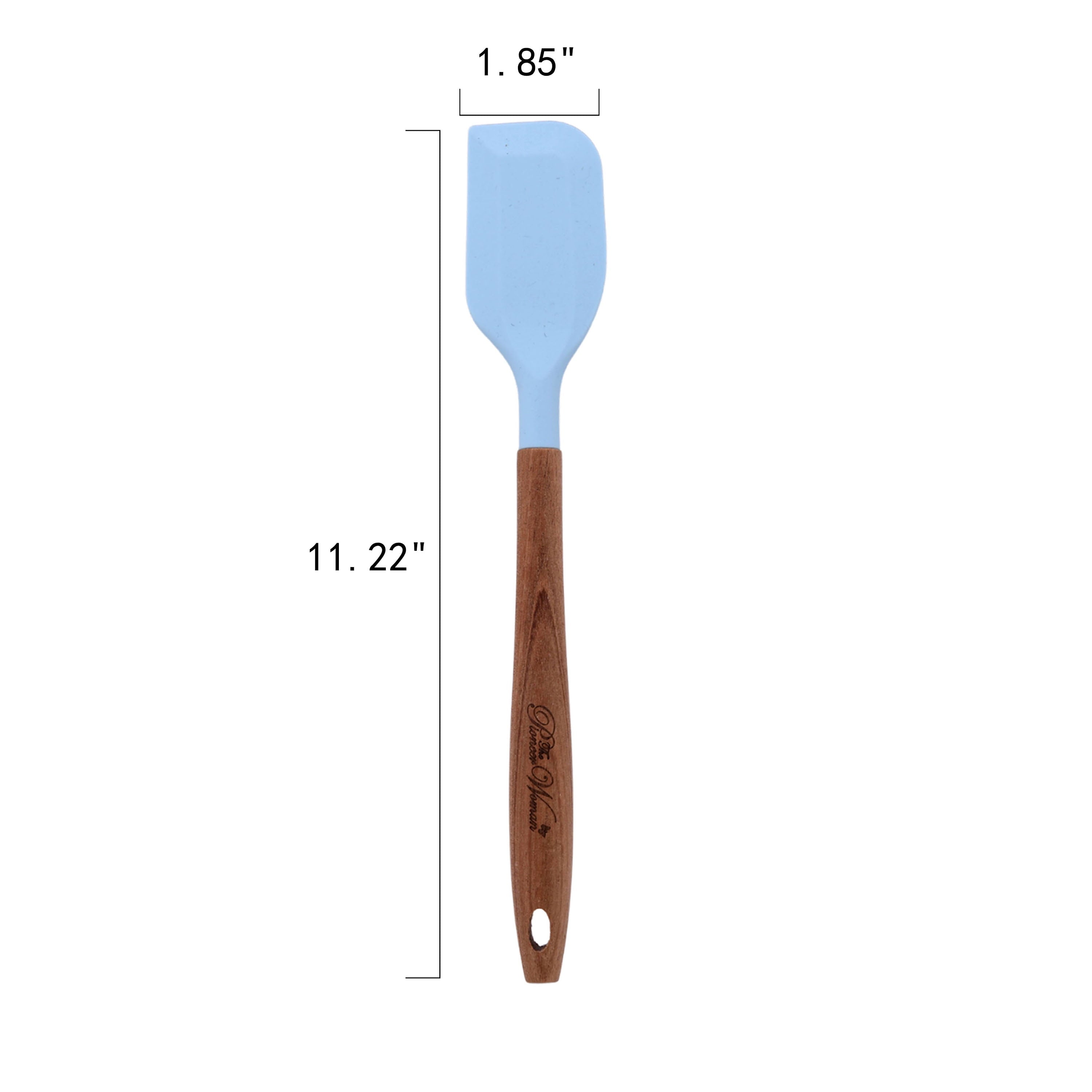 High-Precision 10-Piece Silicone and Acacia Wood Handle Cooking Utensils Set, Blue - High-Precision Culinary Tool for Baking & Cooking Detail
