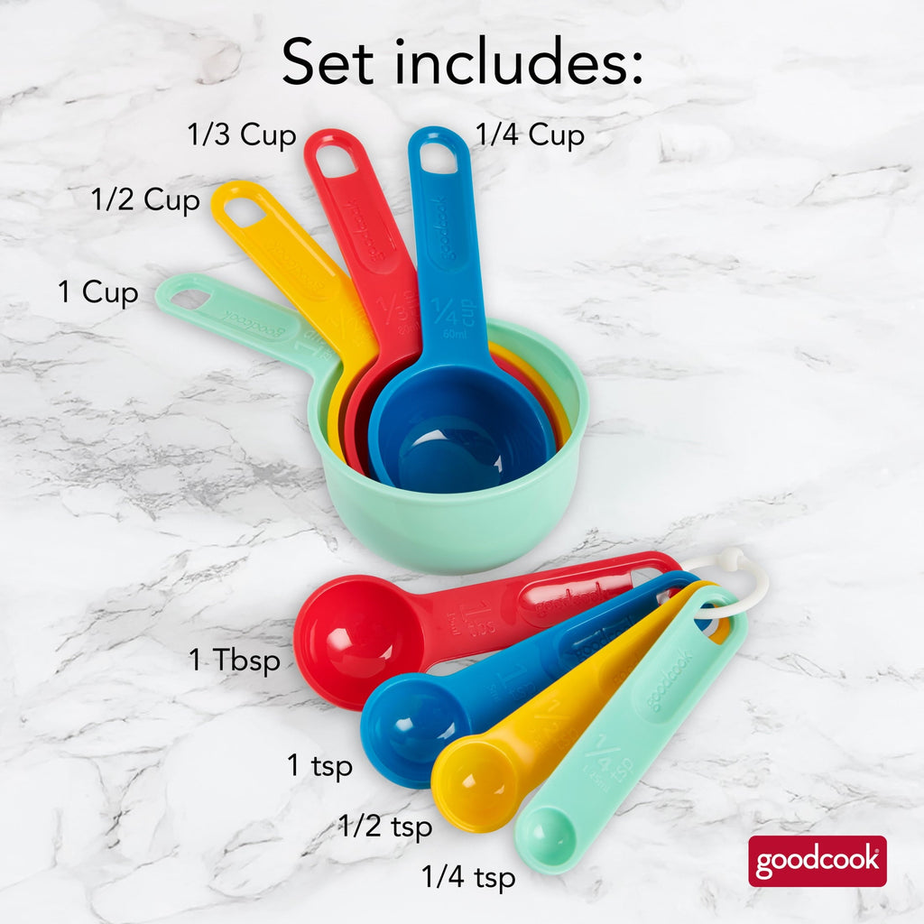 Ergonomic Manual Measuring Cups And Spoons, Set Of 8 Nesting With Storage Ring - Innovative Kitchen Helper for Modern Cooking Detail