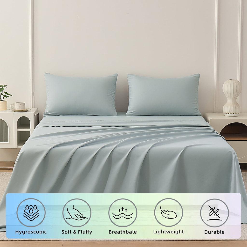 Ultra-Soft Sheets Set 4 Piece Queen/Full Size Sheet Set, Soft & Lightweight And Breathable ding Set, Fitted Sheet, Flat Sheet & ... - Premium Ultra-Soft Pillowcase Pair for Sleeping Detail