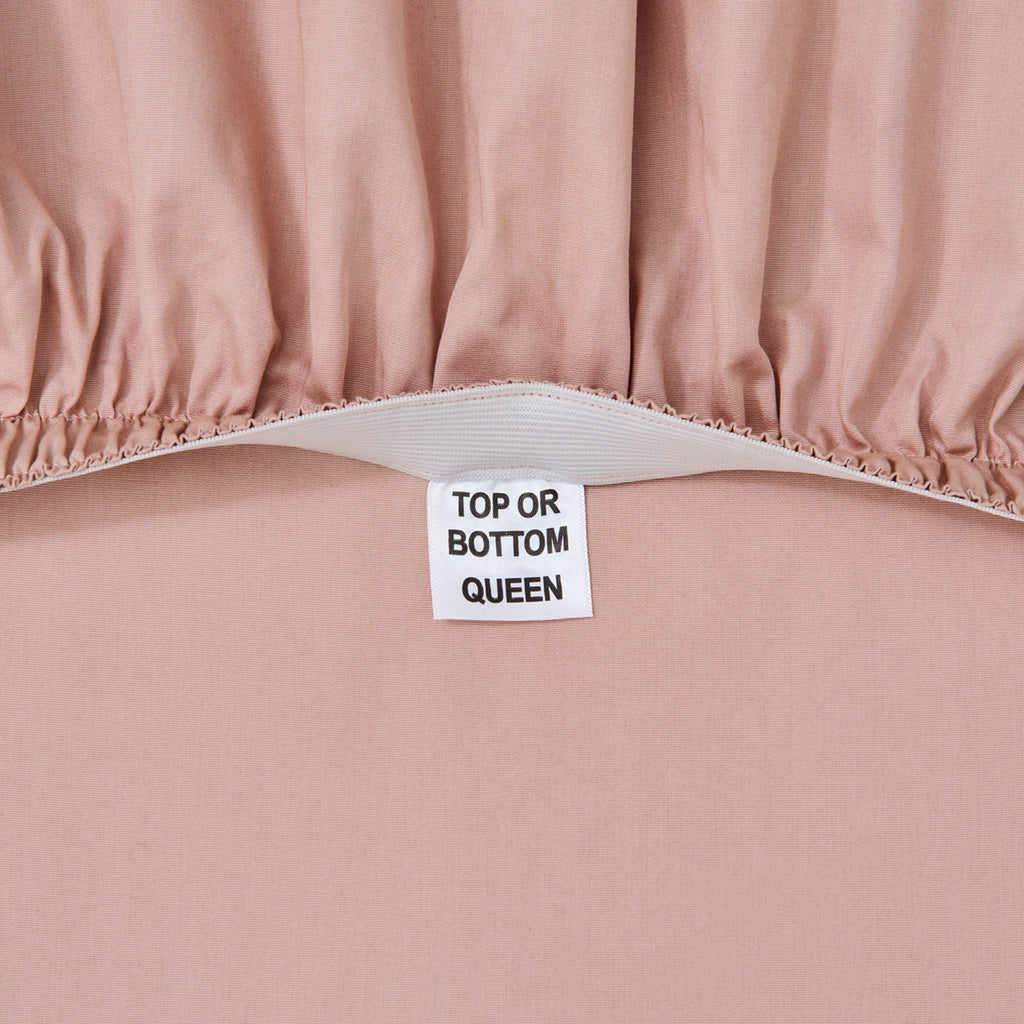 Ultra-Soft 300 Thread Count Cotton Percale 3-Piece Antique Blush Bed Sheet Set, Twin - Luxury Bed Sheet Set with Deep Pockets Detail